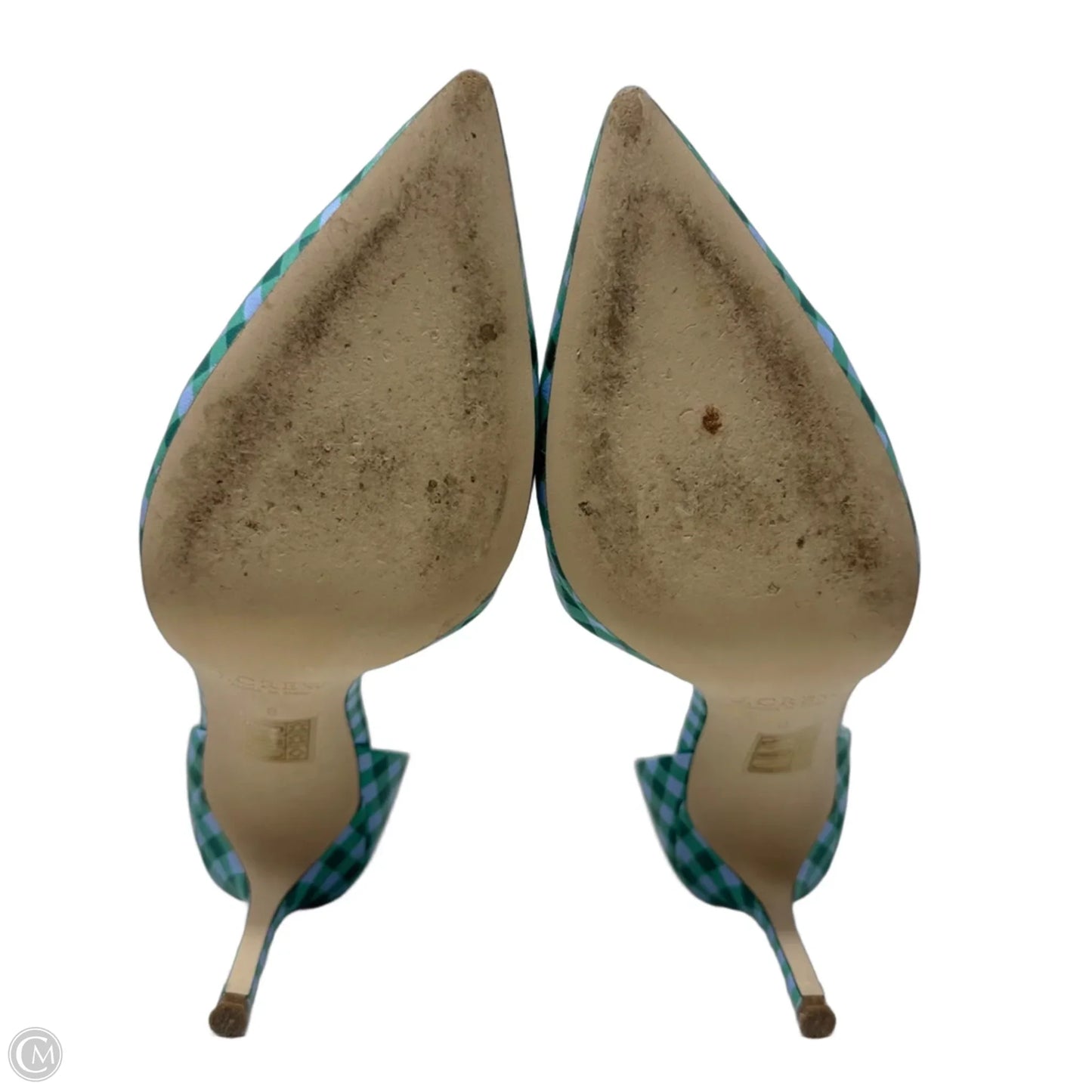 Elsie Gingham D’Orsay Shoes Heels Stiletto By J. Crew In Blue & Green, Size: 8