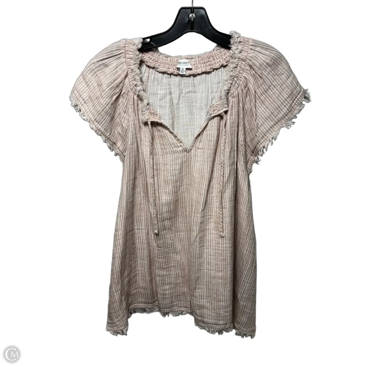 Top Short Sleeve By True Craft In Striped Pattern, Size: 2x
