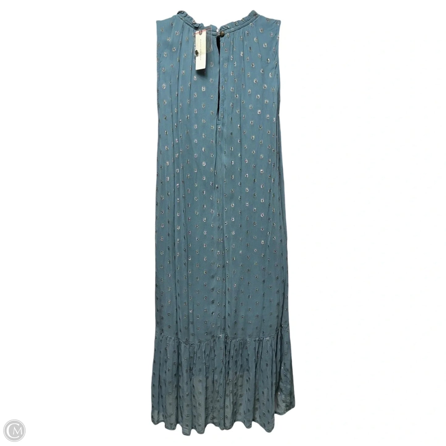 Dress Casual Midi By Anthropologie In Blue & Gold, Size: XS