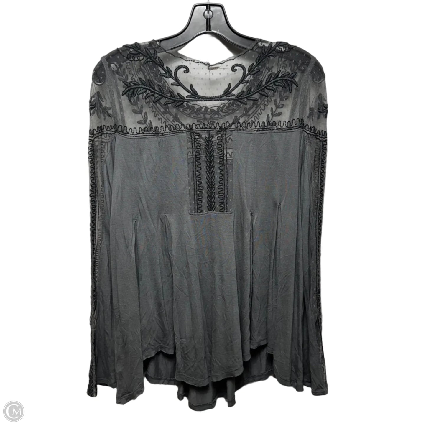 Jojo Mixed Media Long Sleeve Tee By Free People In Grey, Size: S (estimate)