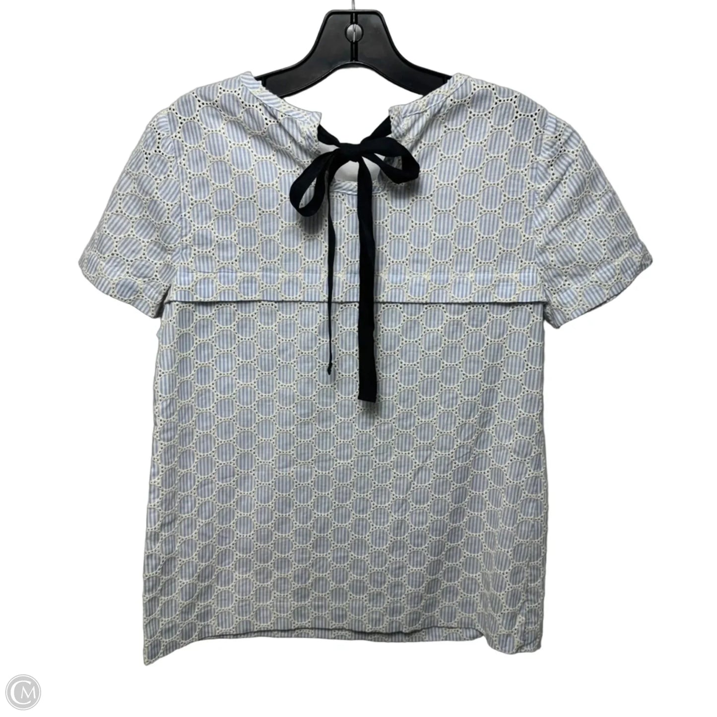 Top Short Sleeve By J. Crew In Blue & Cream, Size: 2
