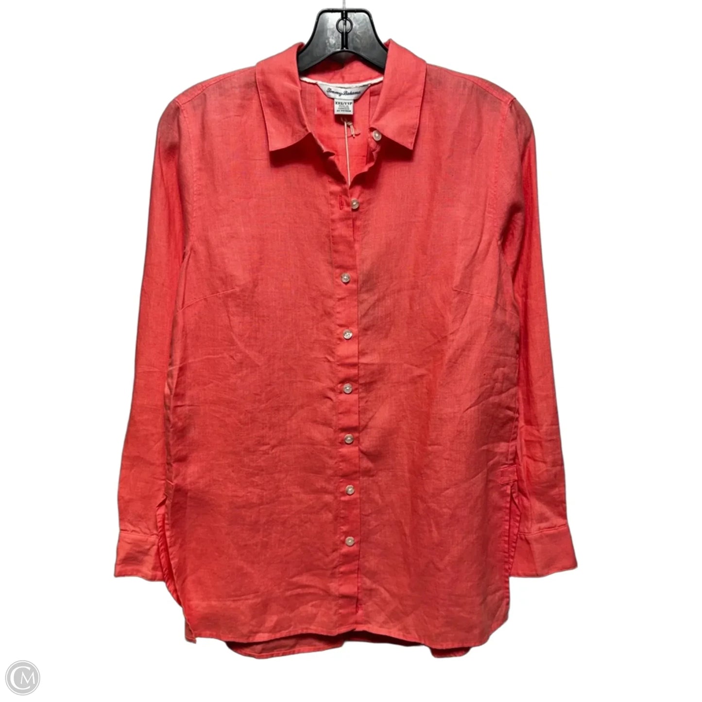 Linen Top Long Sleeve By Tommy Bahama In Coral, Size: Xxs