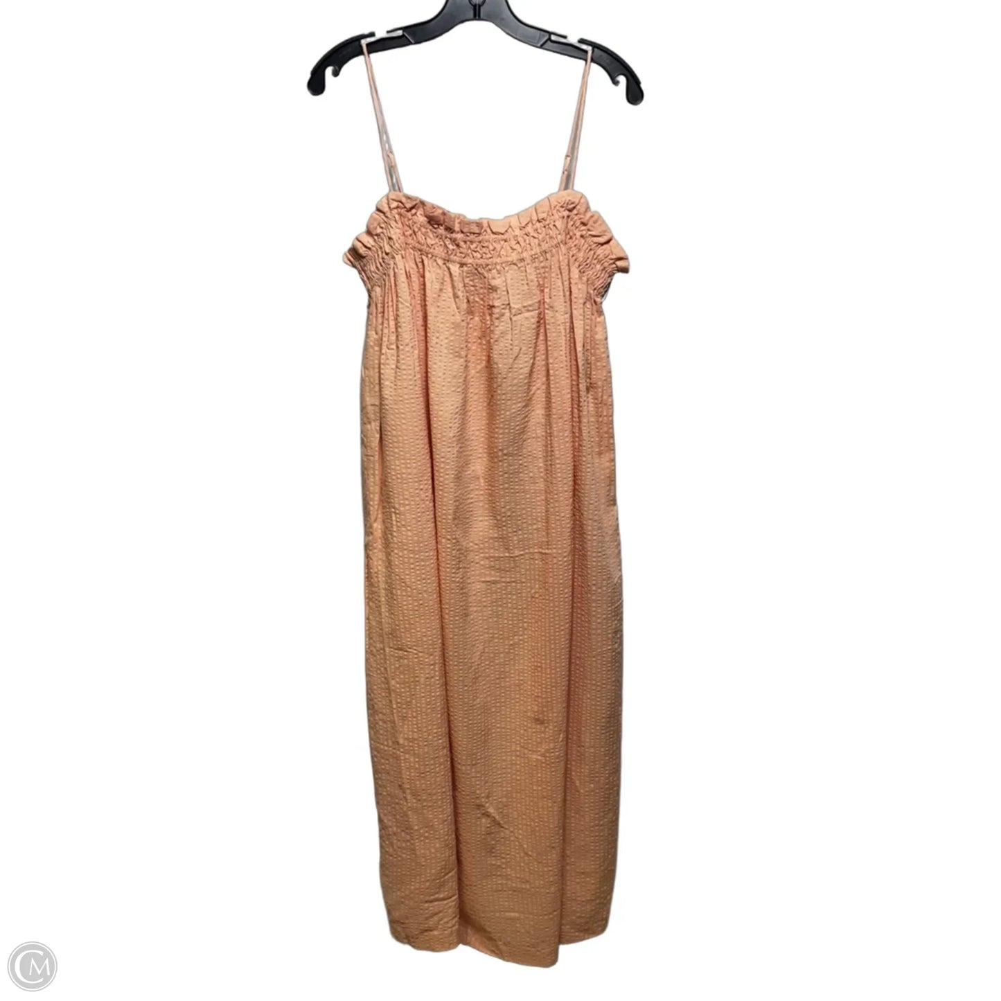 Seersucker Dress Casual Maxi By H&m In Orange, Size: M