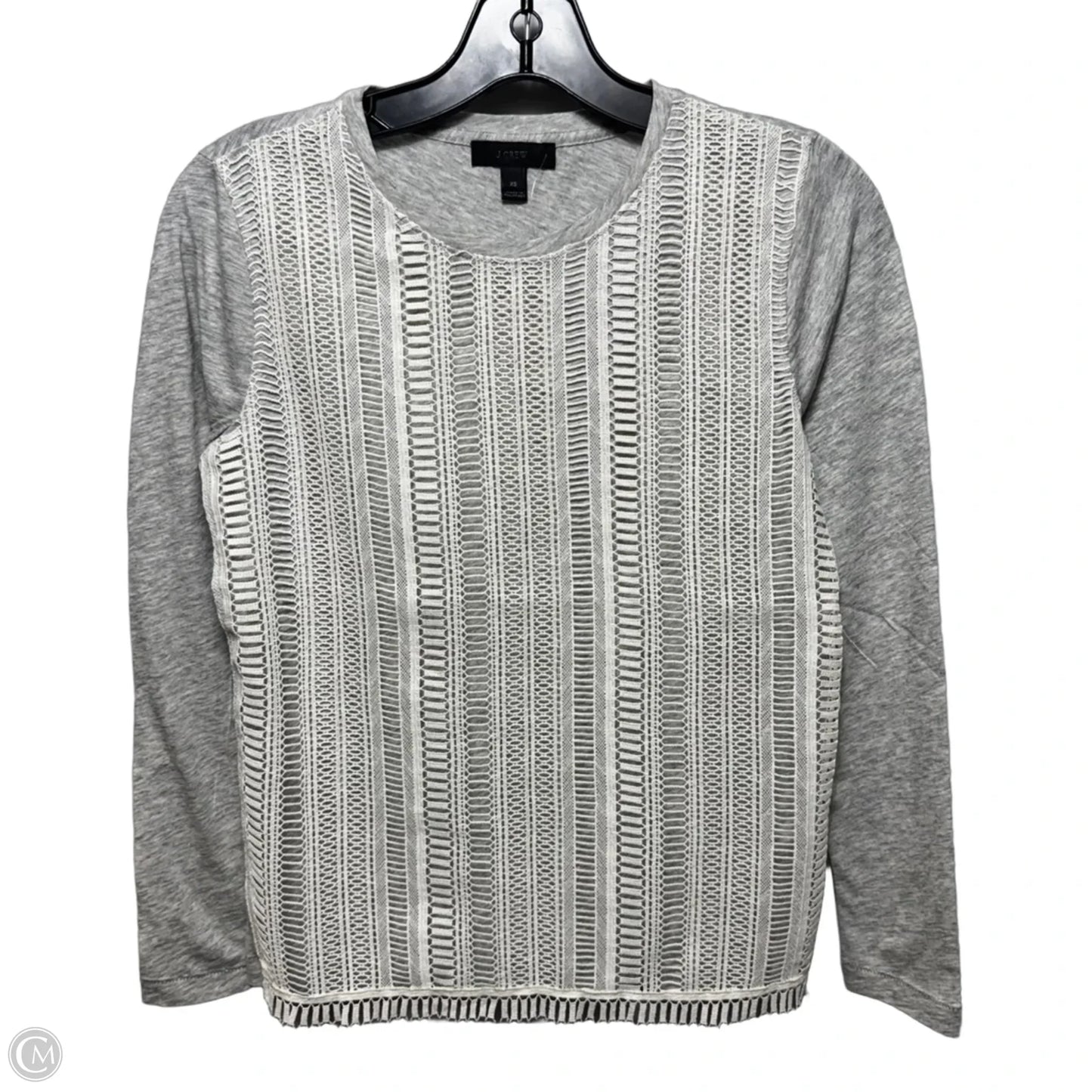 Top Long Sleeve By J. Crew In Grey & White, Size: 2
