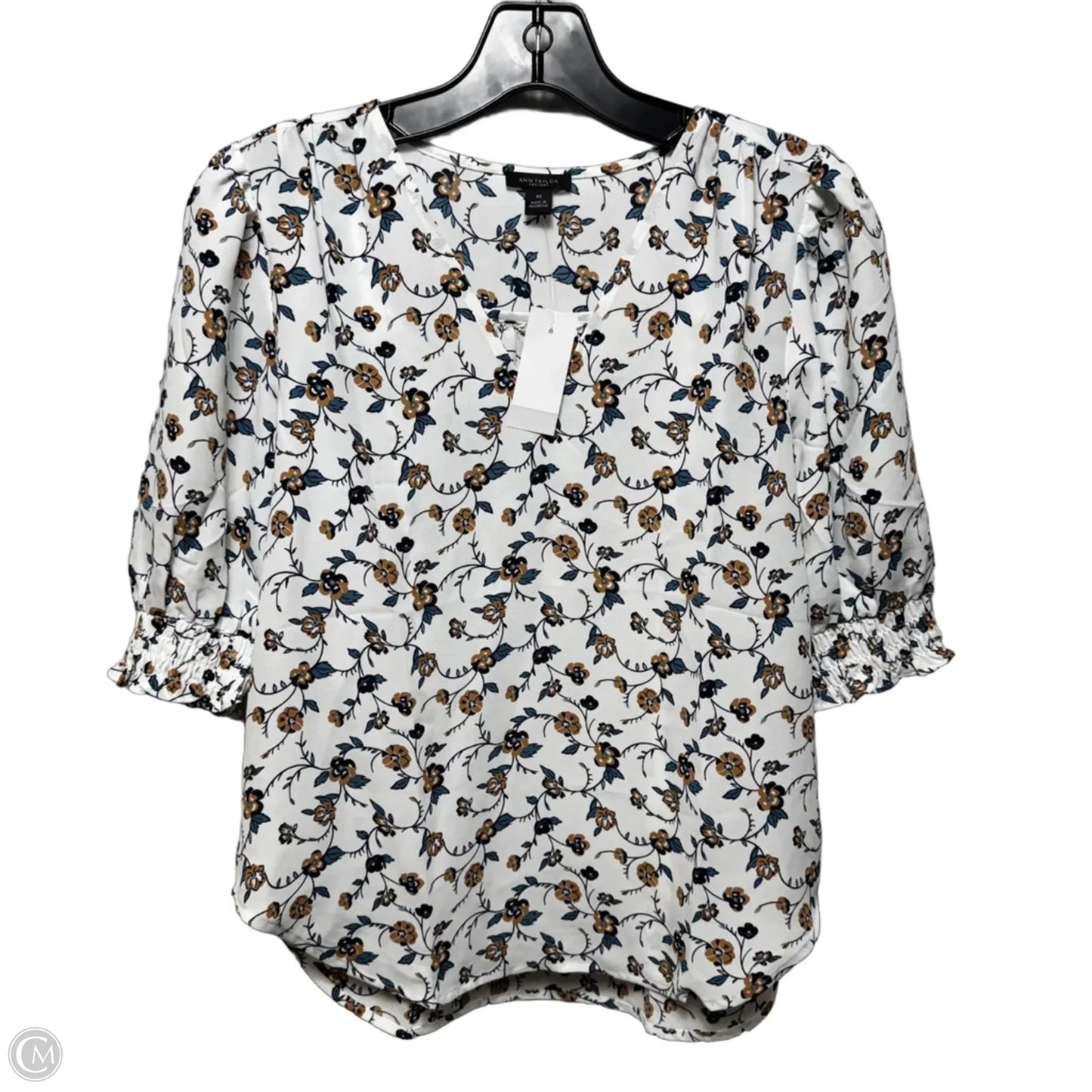 Top Short Sleeve By Loft In Floral Print, Size: Xs