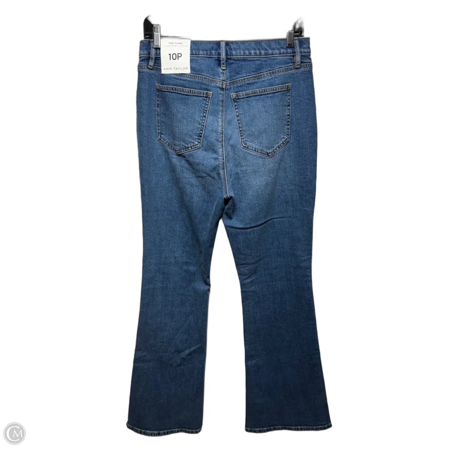 High Rise Perfect Pocketing Jeans Flared By Ann Taylor In Blue Denim, Size: 10
