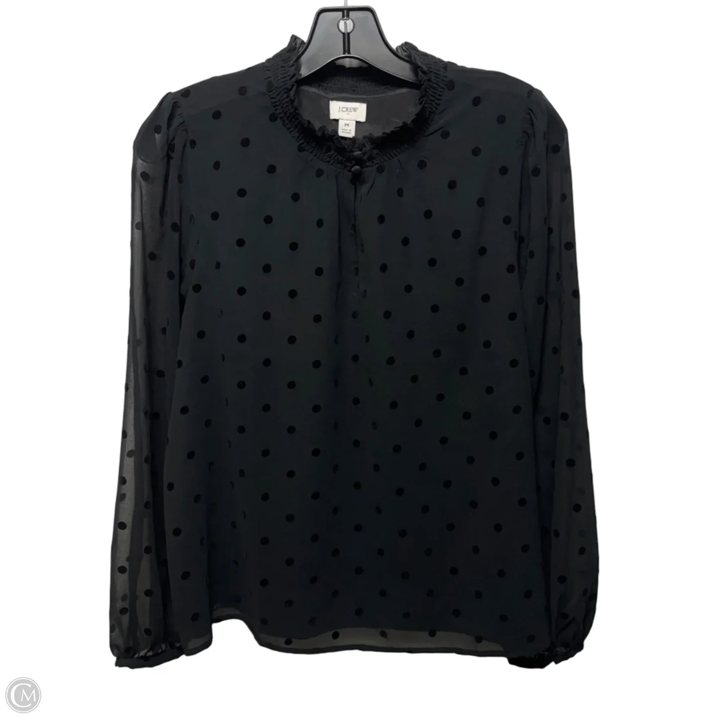 Keyhole Top Long Sleeve By J. Crew In Black, Size: M