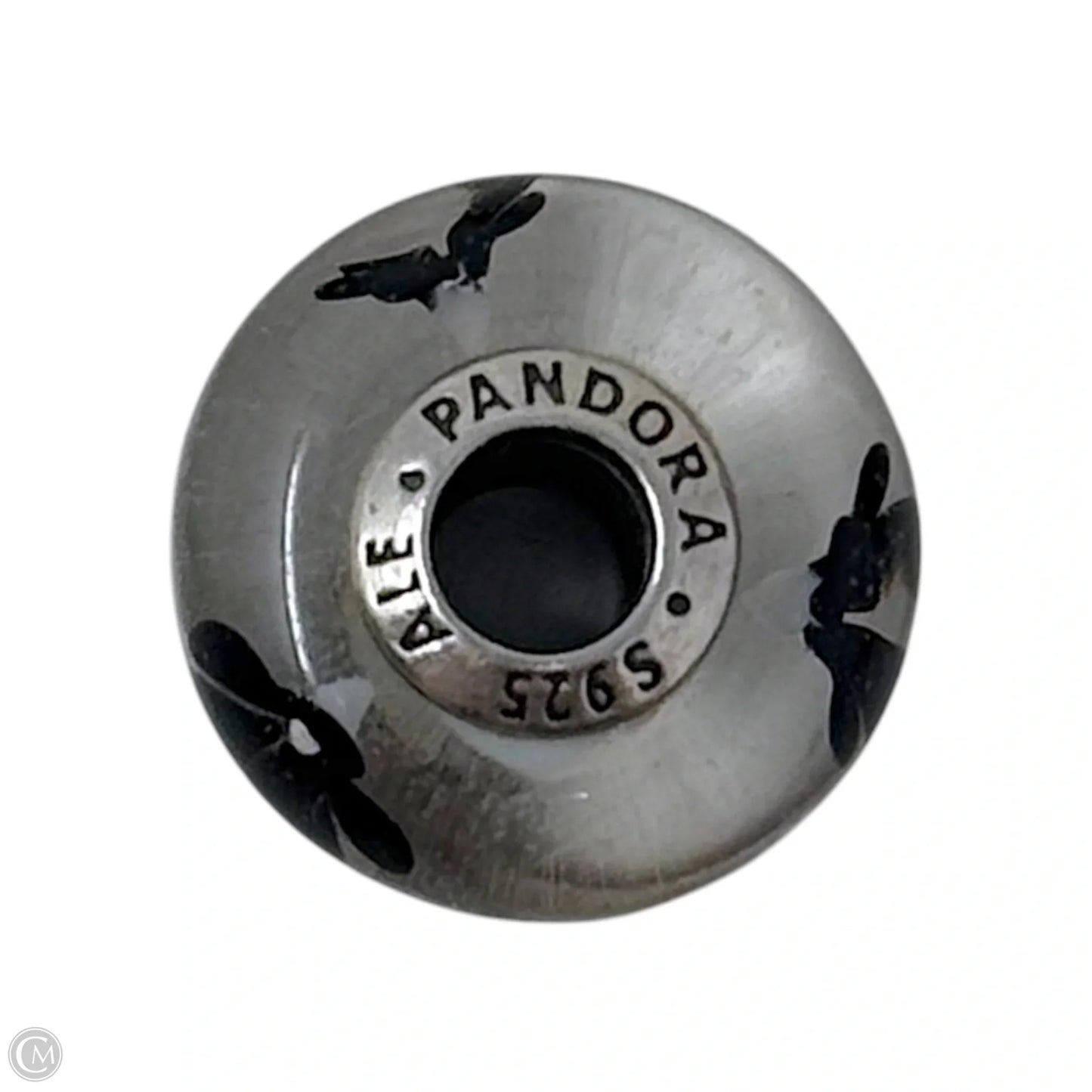 Black Cherry Blossom Murano Glass & Sterling Bracelet Charm By Pandora