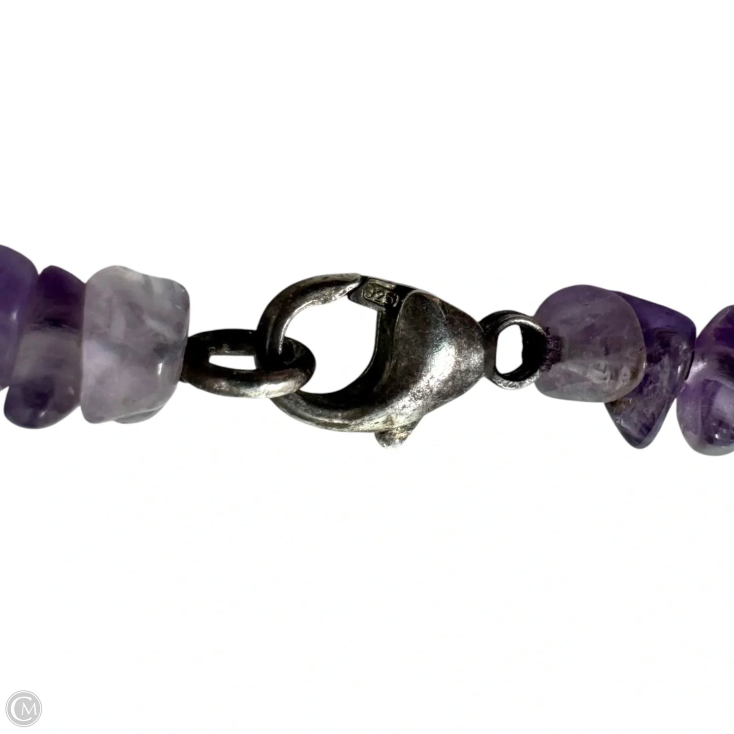 Amethyst Chip & Sterling Silver Bead Long Necklace