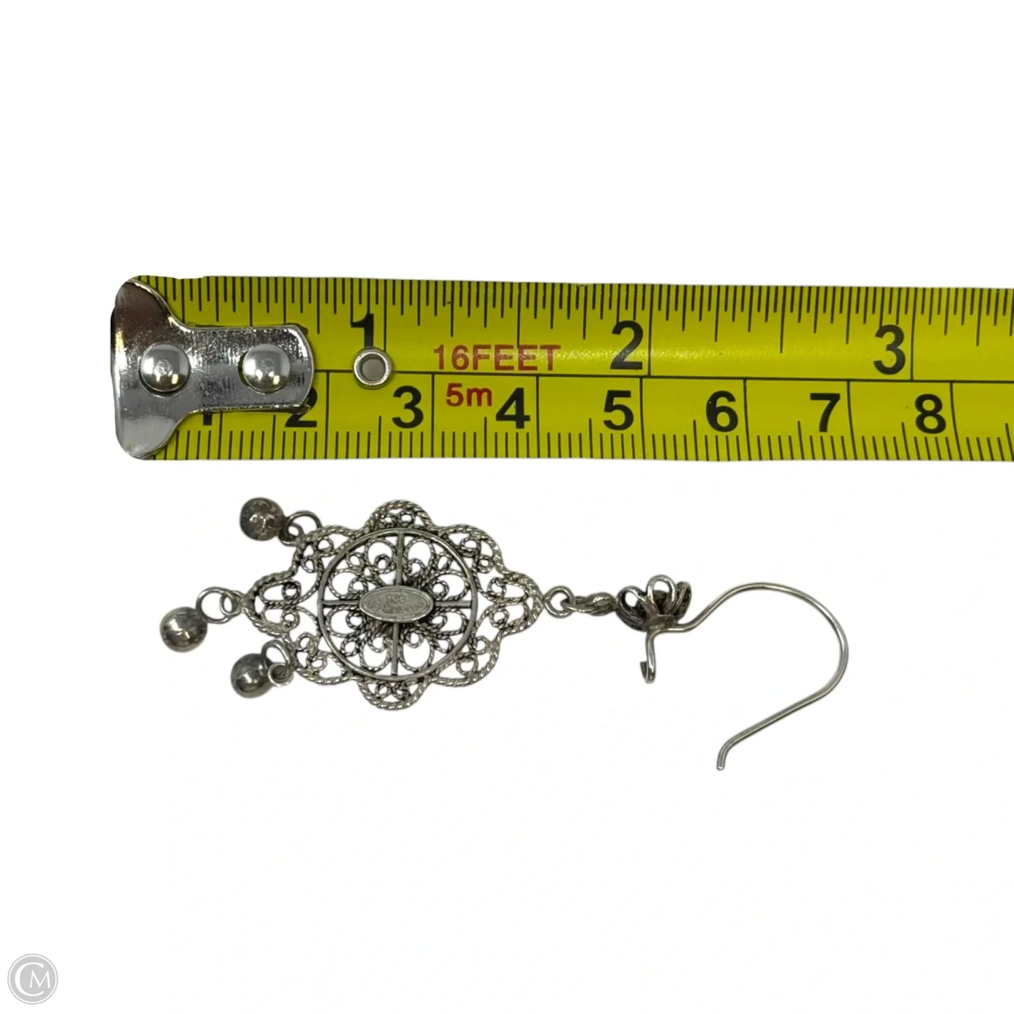 Open Work Sterling Silver Chandelier Dangle Earrings