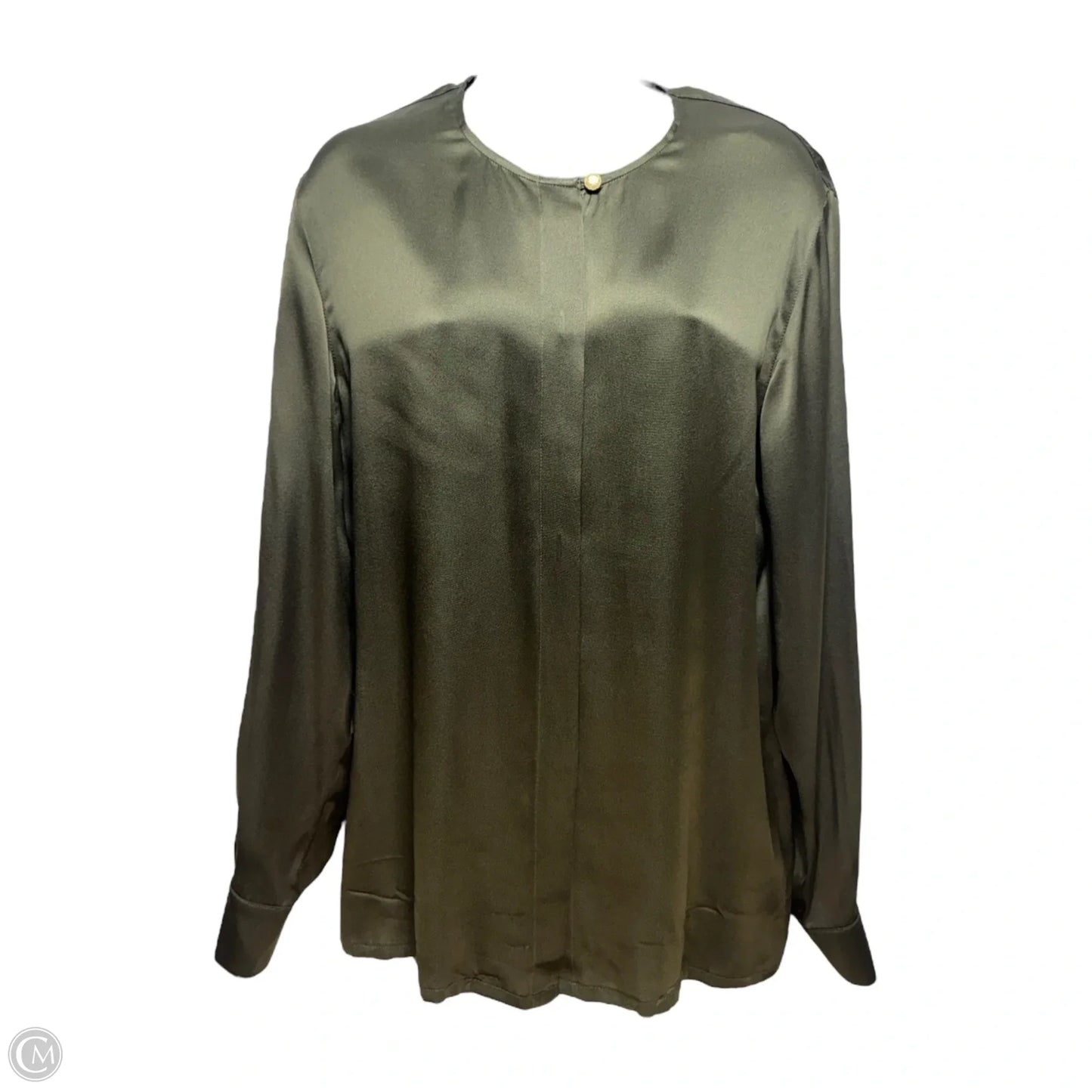 Silk Top Long Sleeve Designer By Escada By Margaretha Ley In Green, Size: 4