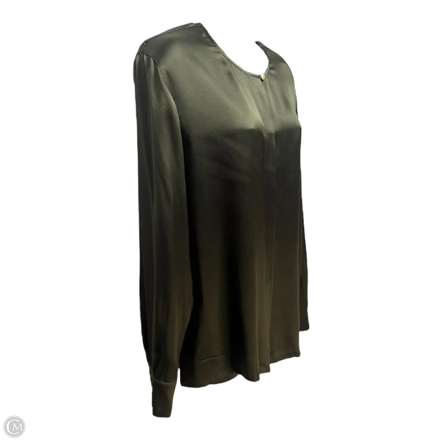 Silk Top Long Sleeve Designer By Escada By Margaretha Ley In Green, Size: 4