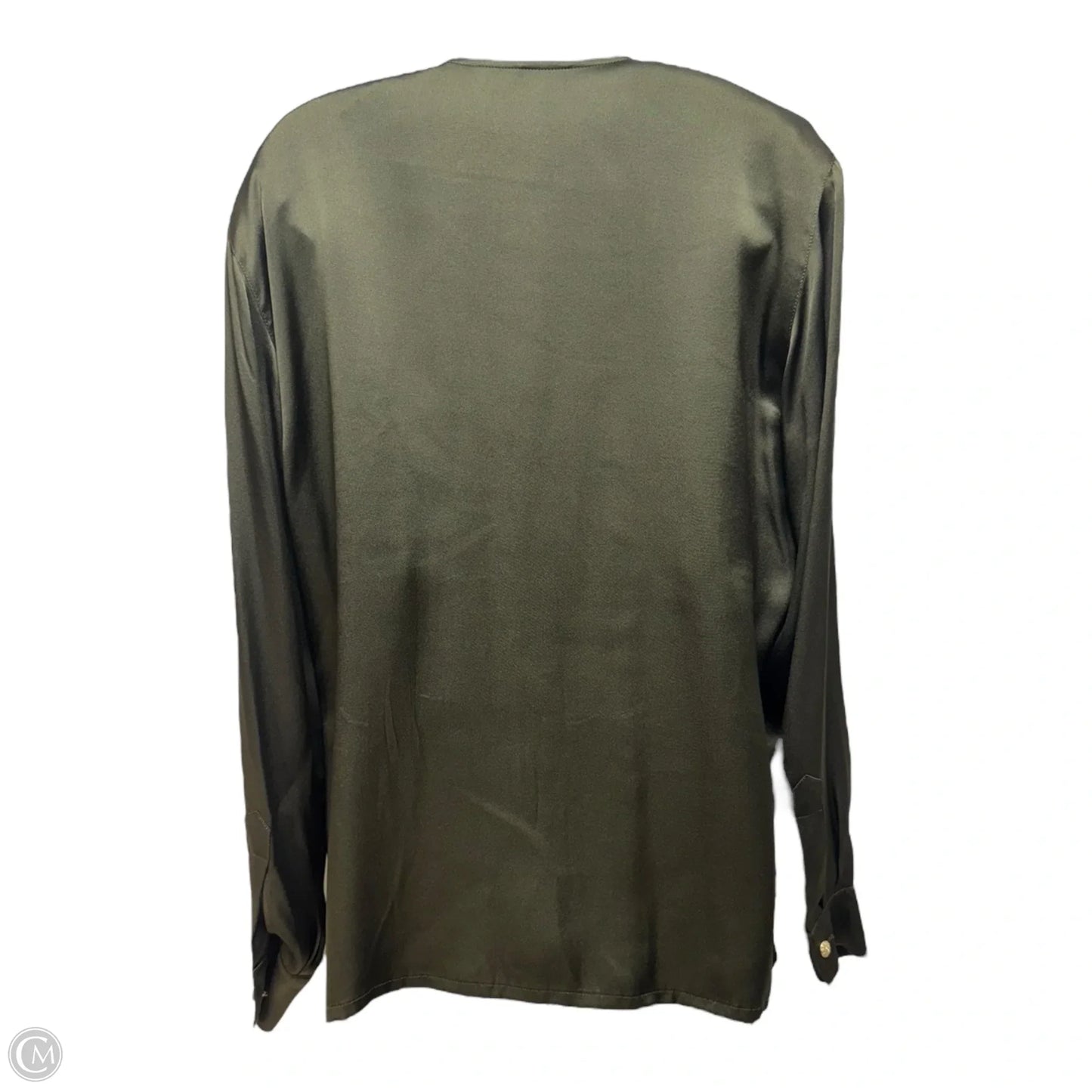 Silk Top Long Sleeve Designer By Escada By Margaretha Ley In Green, Size: 4