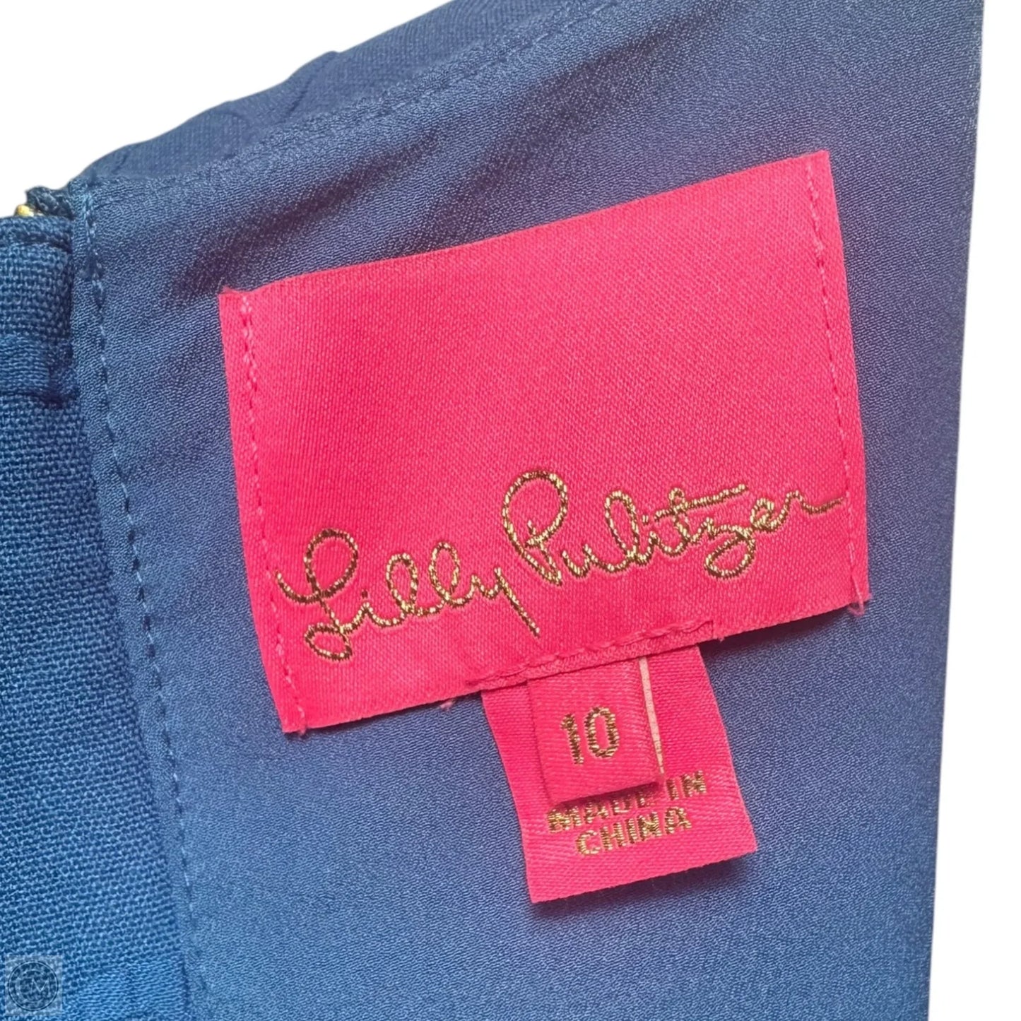 Viola Stretch Dress Designer By Lilly Pulitzer In Macaw Blue Who Let The Fronds Out Pucker Jacquard, Size: 10