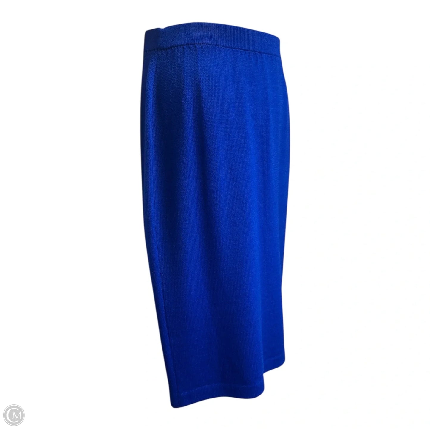 Knit Pencil Skirt Designer By St John Collection In Deep Blue, Size: 8
