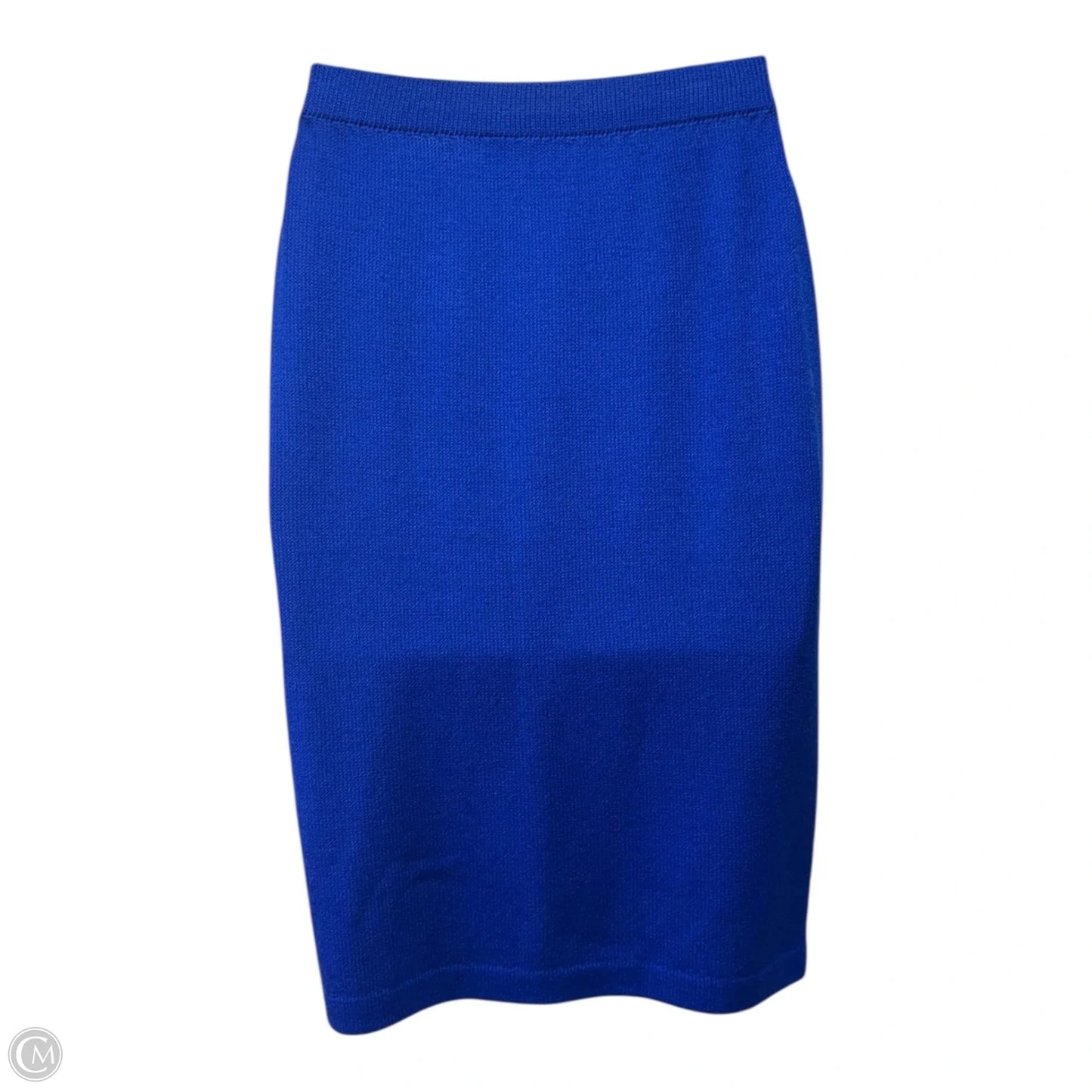 Knit Pencil Skirt Designer By St John Collection In Deep Blue, Size: 8