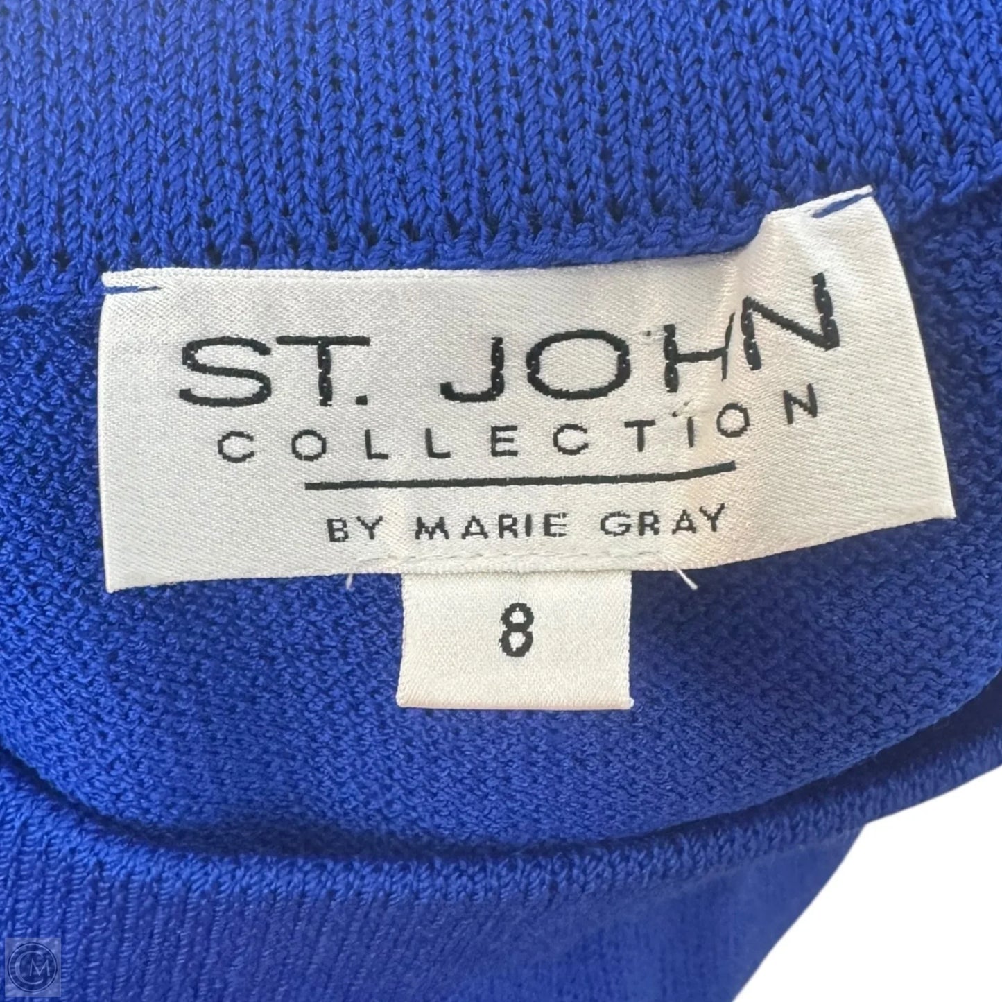 Knit Pencil Skirt Designer By St John Collection In Deep Blue, Size: 8