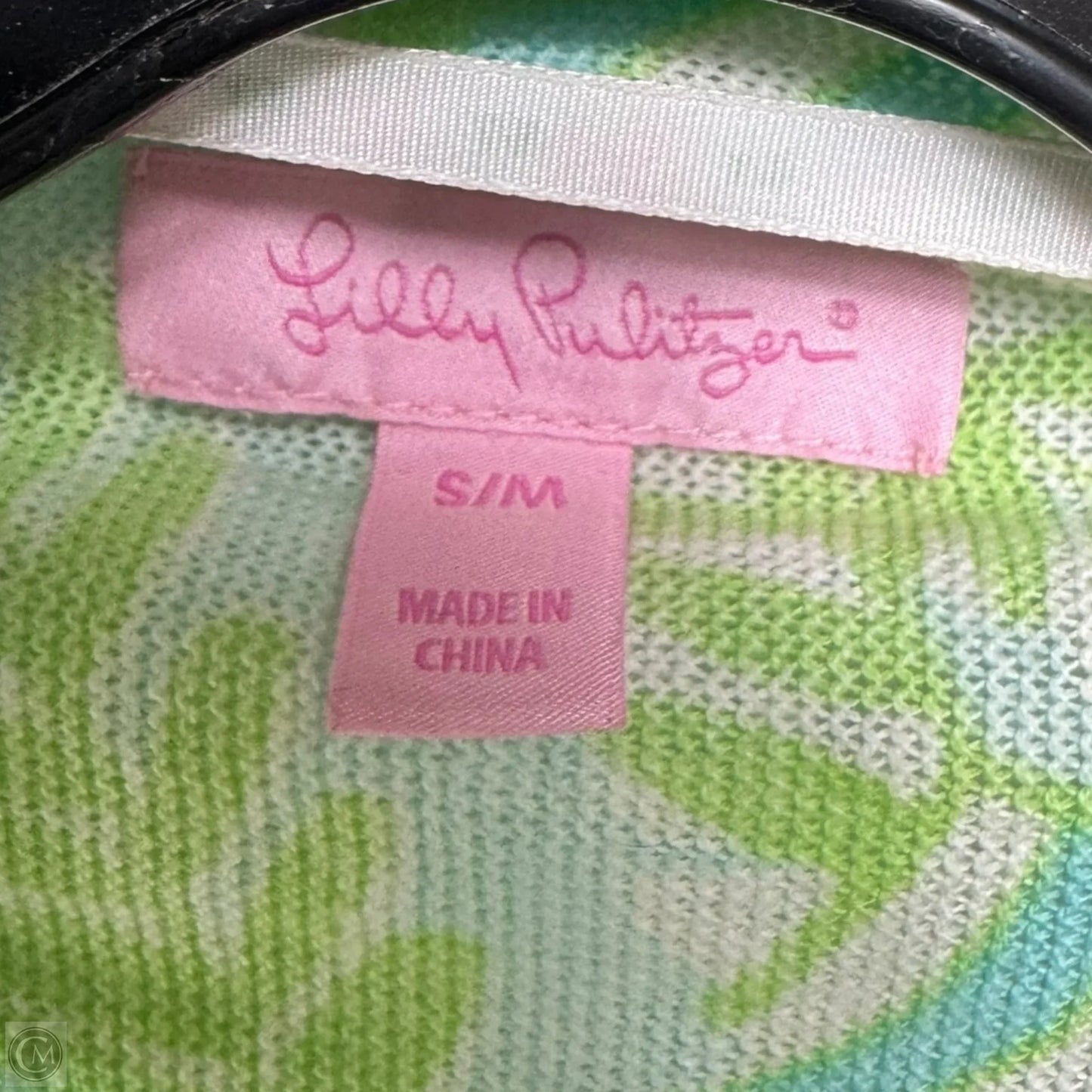 Babs Wrap Cardigan Sweater Designer By Lilly Pulitzer In Shorely Blue & Green, Size: S