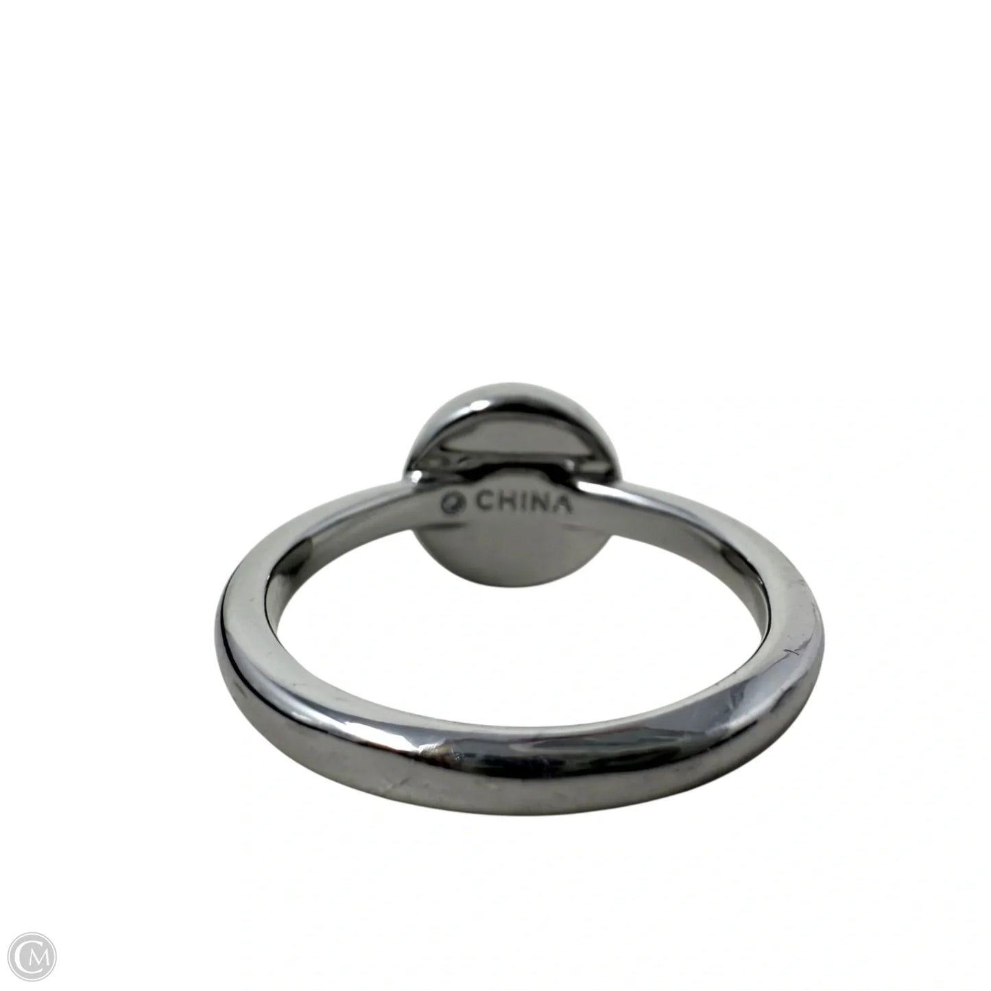 Signature Open Circle Stone Ring Designer By Coach, Size: 7.5