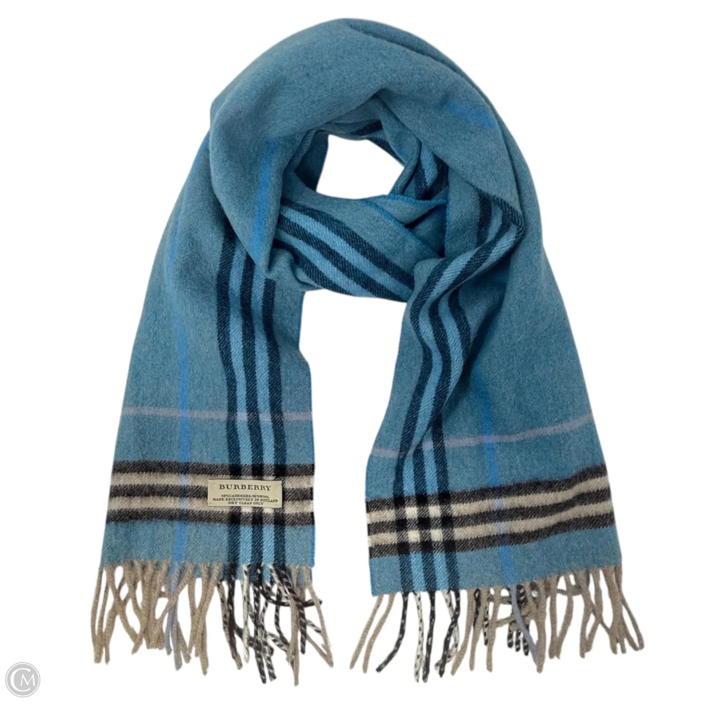 Cashmere And Wool Check Fringe Scarf Luxury Designer By Burberry