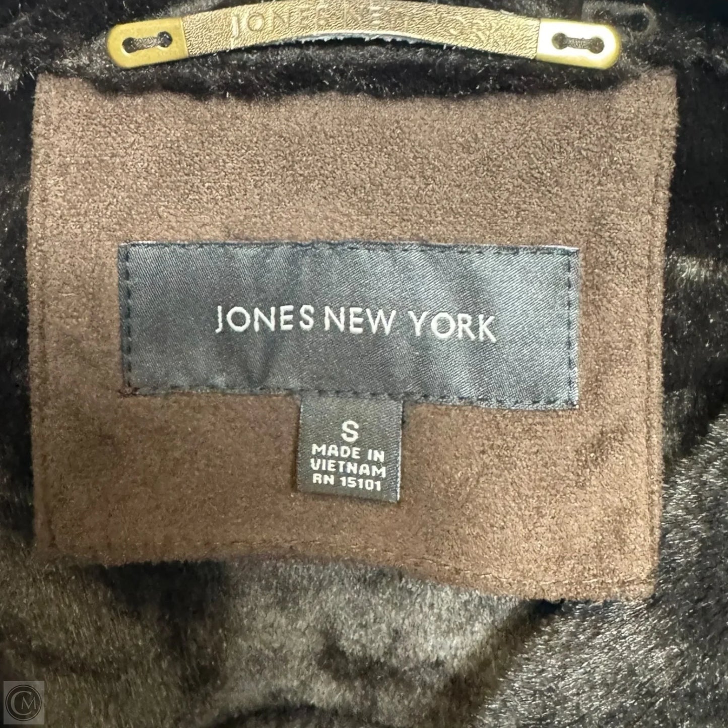 Faux Suede & Fur Coat By Jones New York In Brown, Size: S