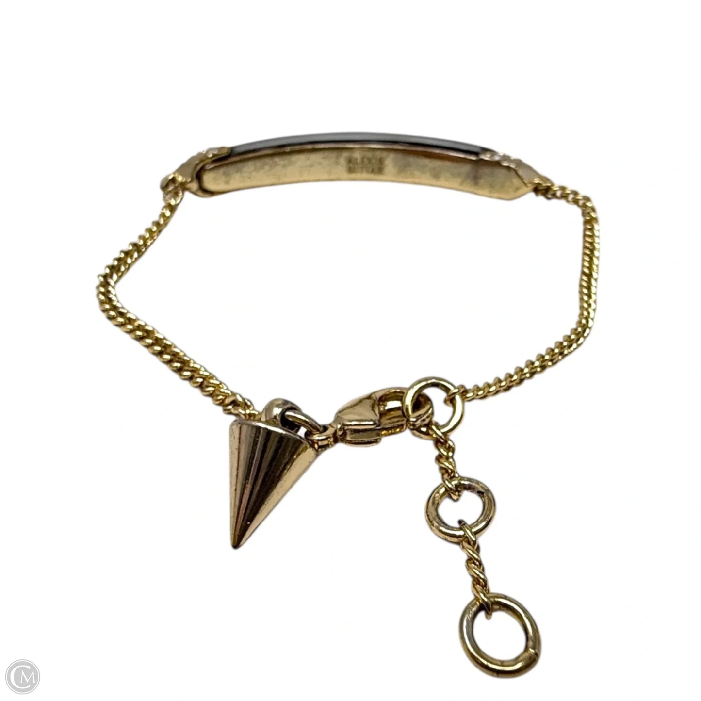 Gold Capped Lucite & Crystal Crescent Bracelet By Alexis Bittar