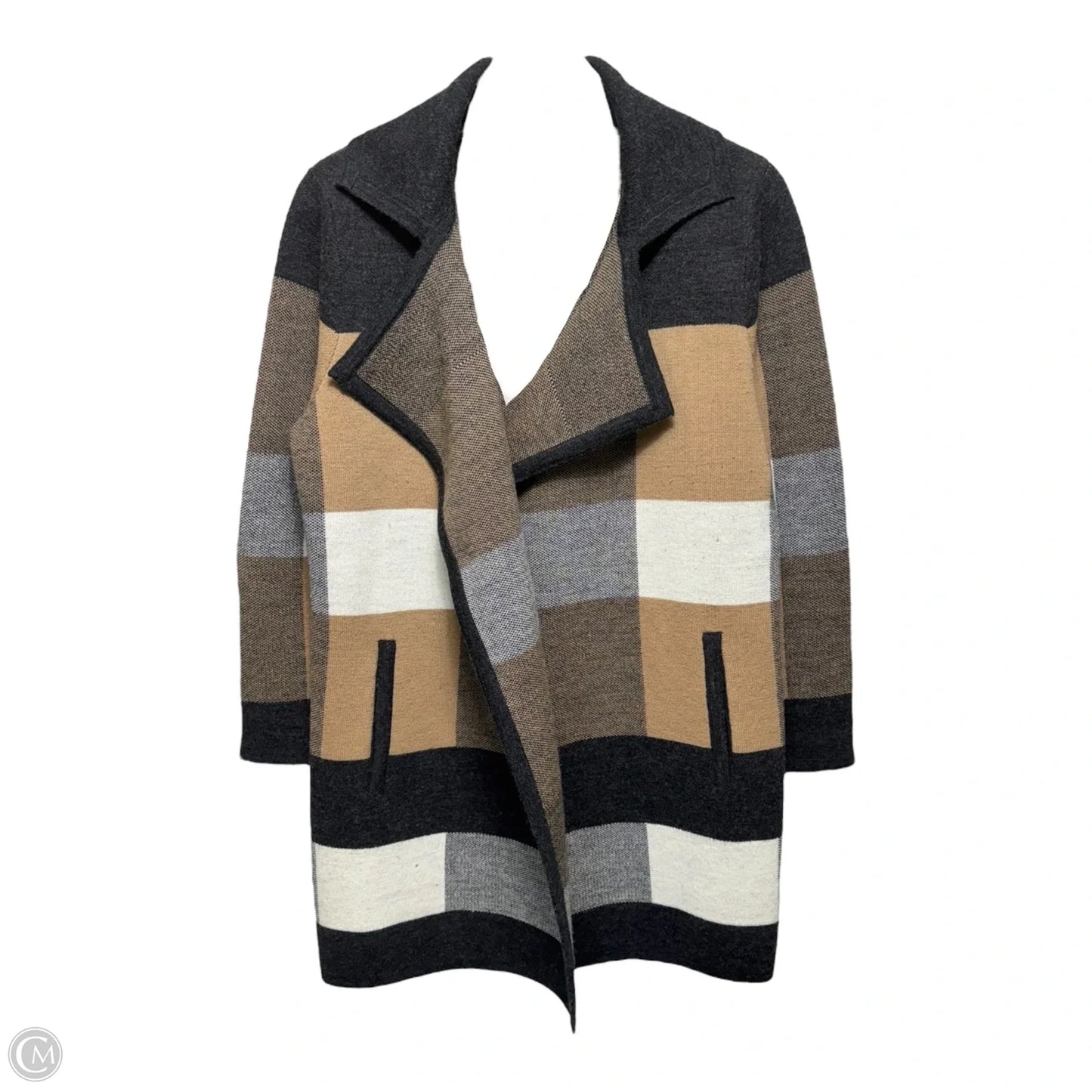 100% Merino Wool Open Front Coatigan Sweater By Pendleton In Multi-colored, Size: LP