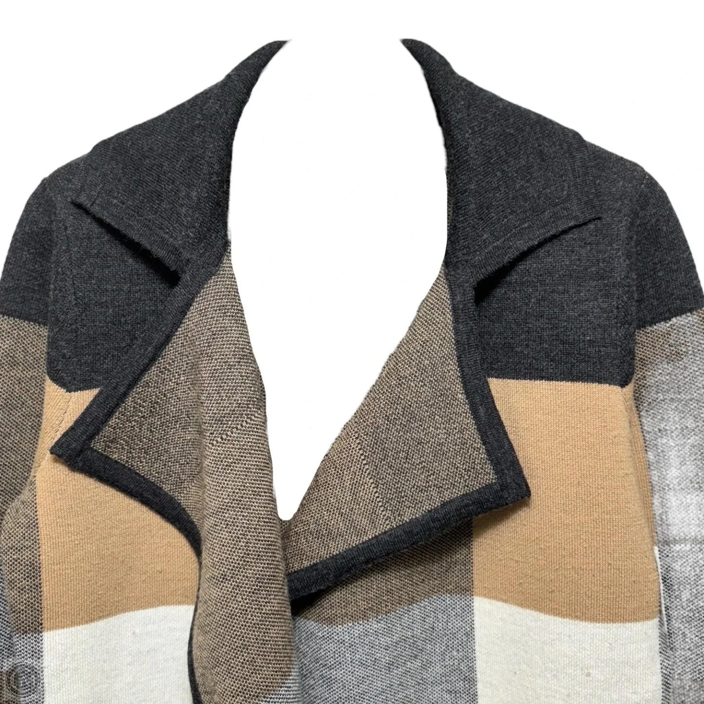 100% Merino Wool Open Front Coatigan Sweater By Pendleton In Multi-colored, Size: LP