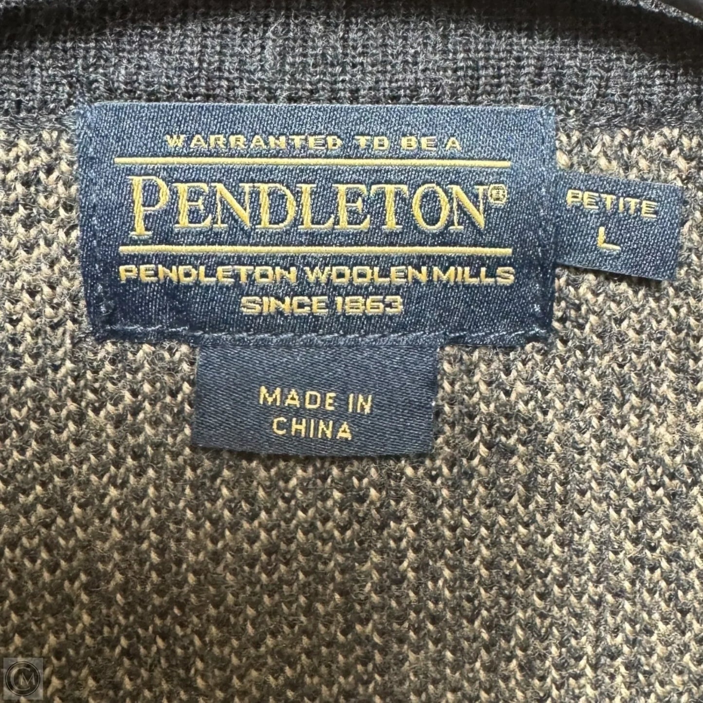 100% Merino Wool Open Front Coatigan Sweater By Pendleton In Multi-colored, Size: LP