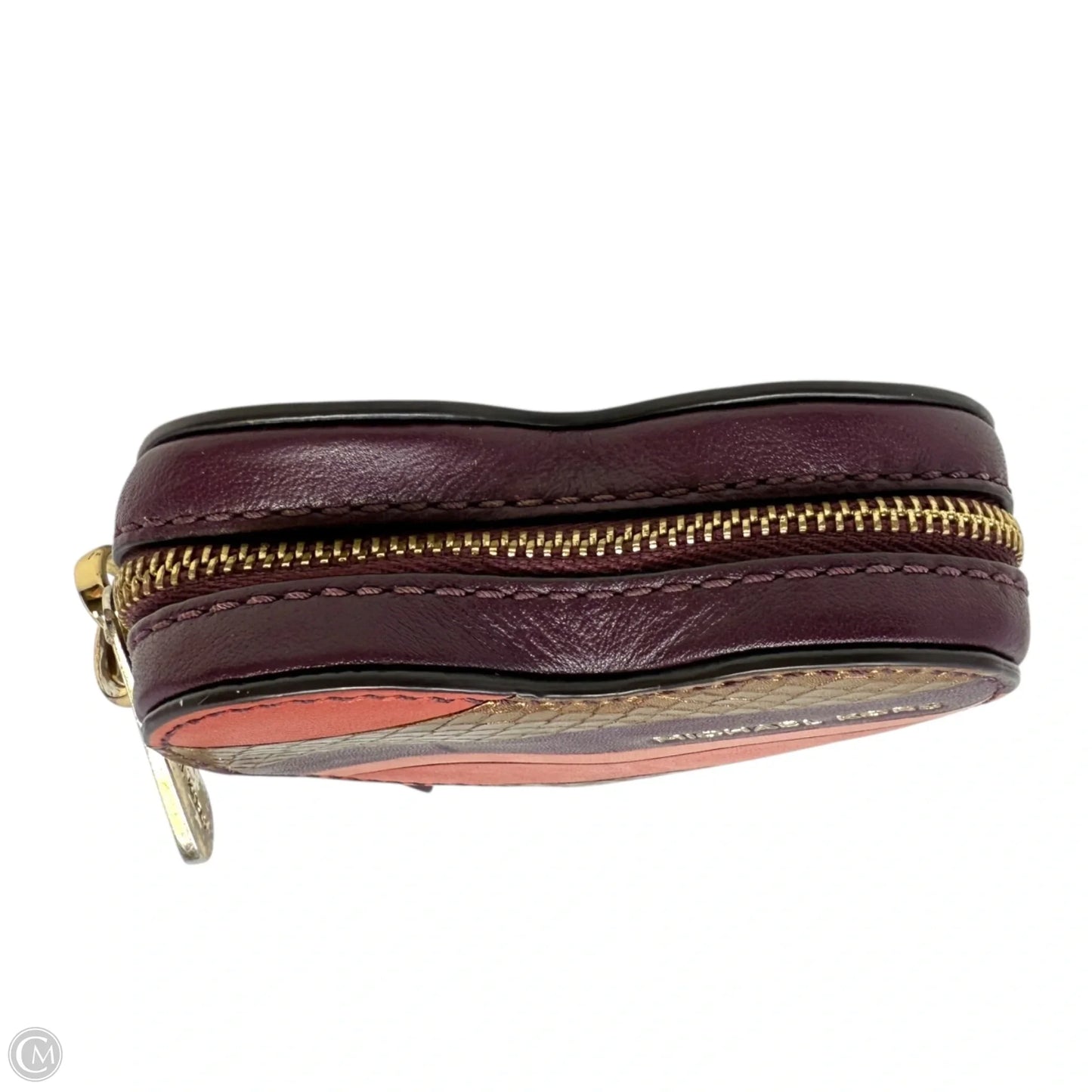 Leather Heart Coin Purse Designer By Michael Kors, Size: Small