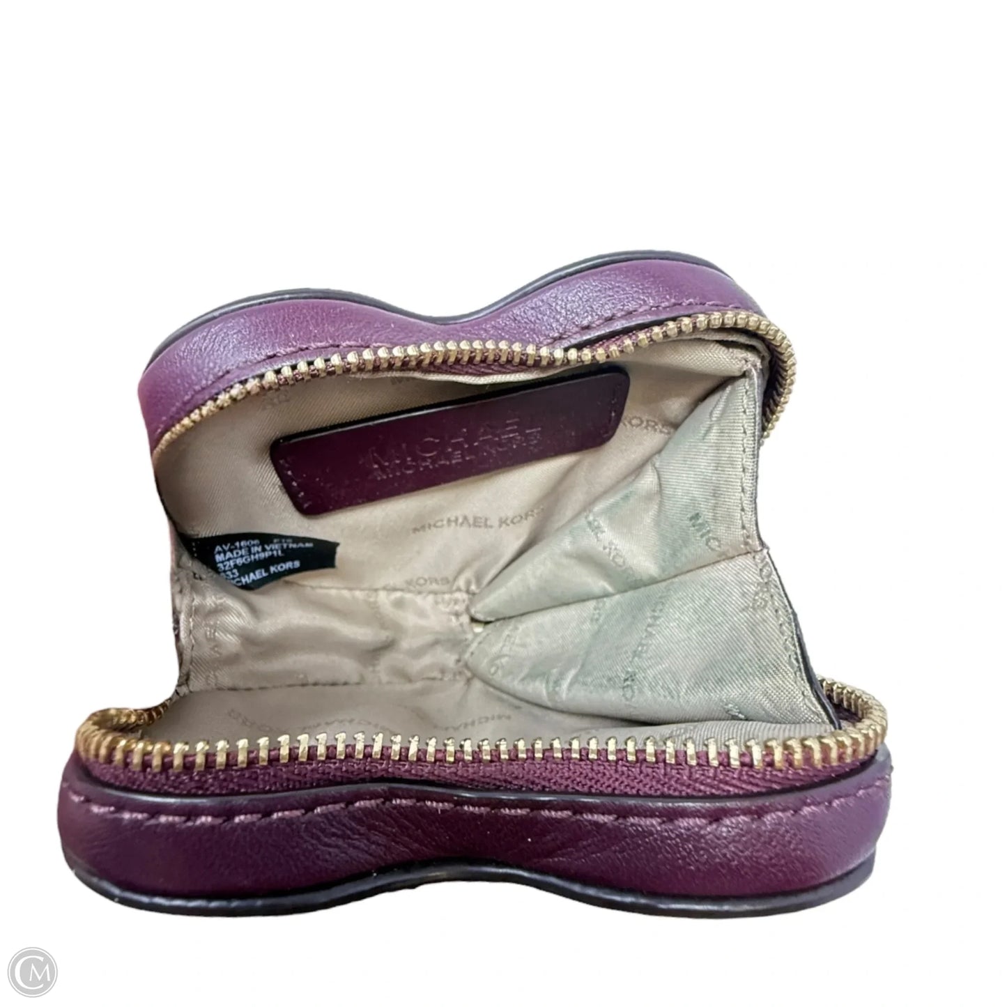 Leather Heart Coin Purse Designer By Michael Kors, Size: Small