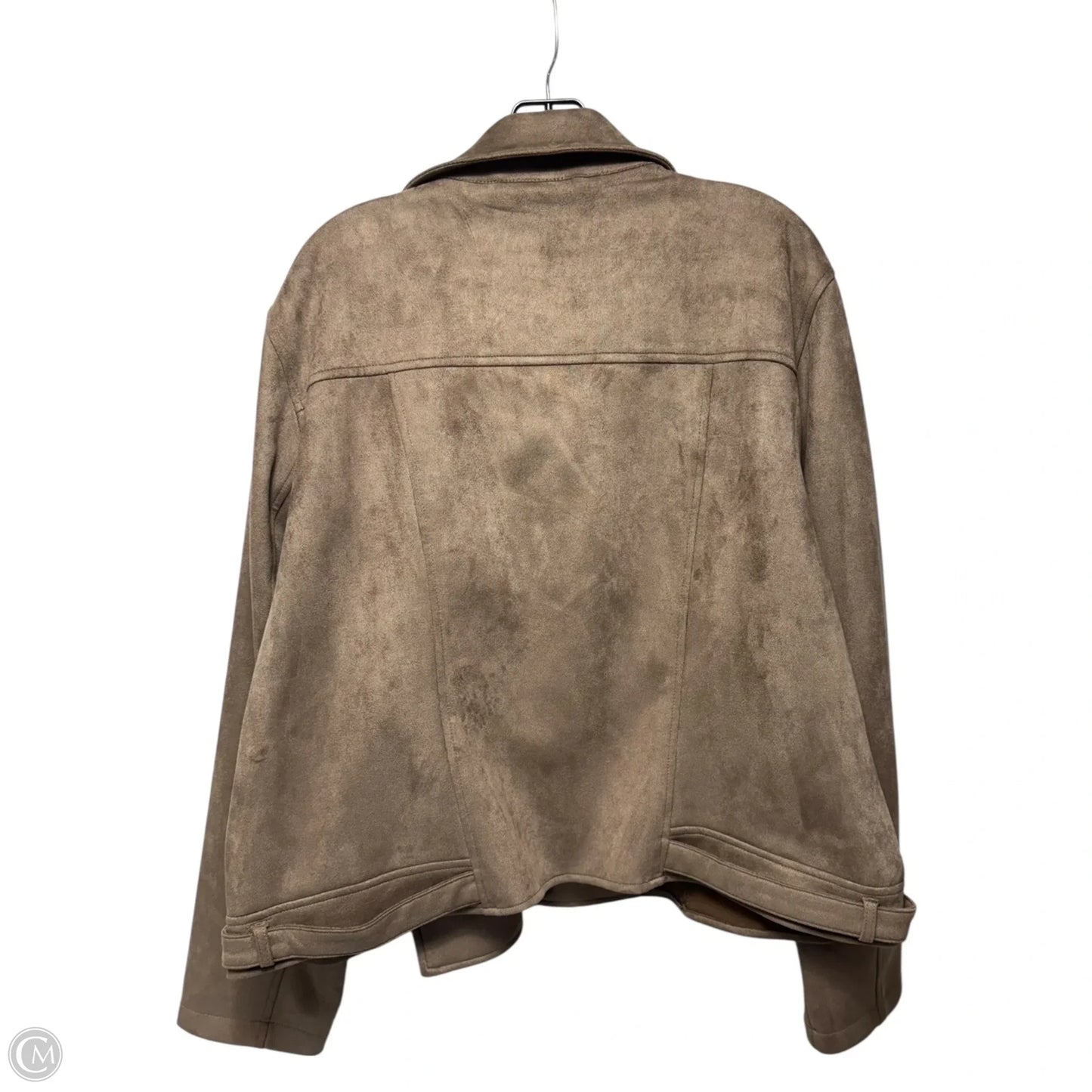 Faux Suede Jacket Moto By Vero Moda In Tan, Size: 22