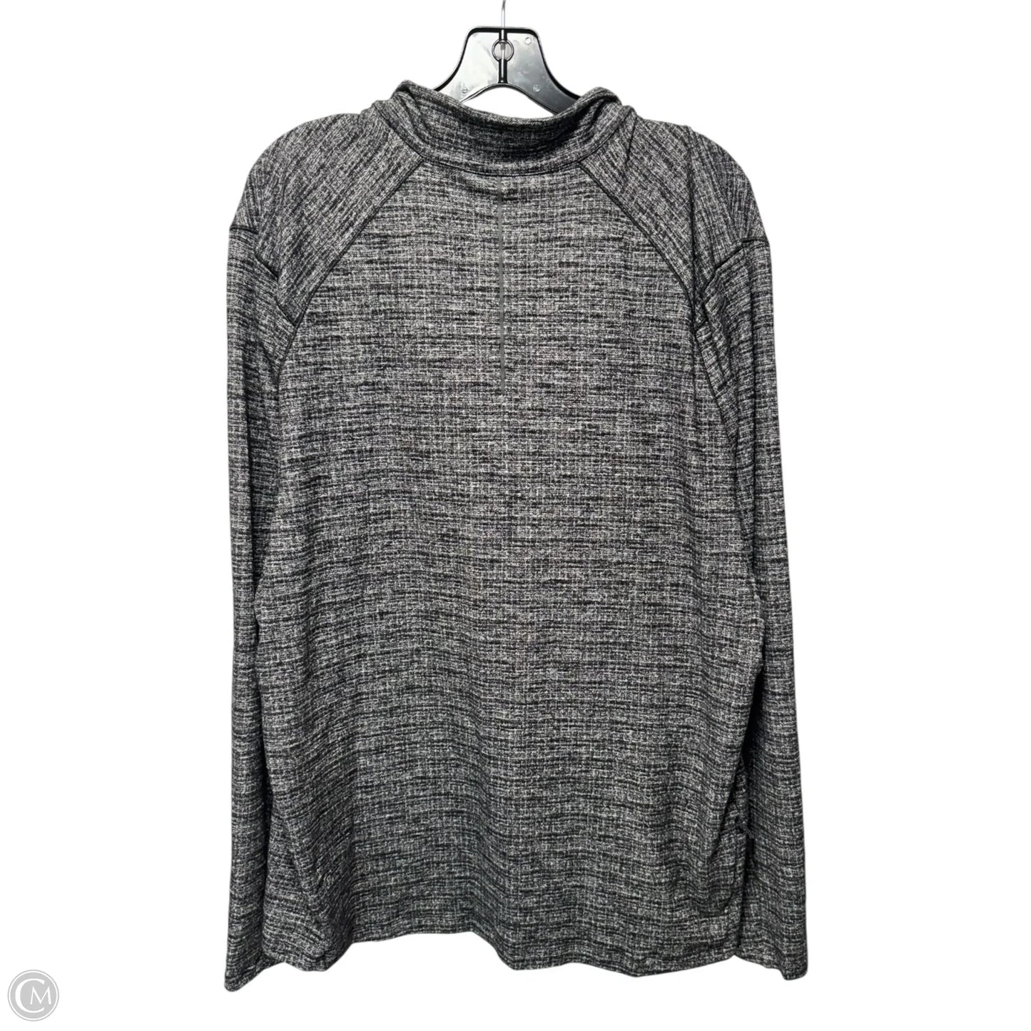 Athletic Top Long Sleeve Collar By Lululemon In Black & Grey, Size: Xxl