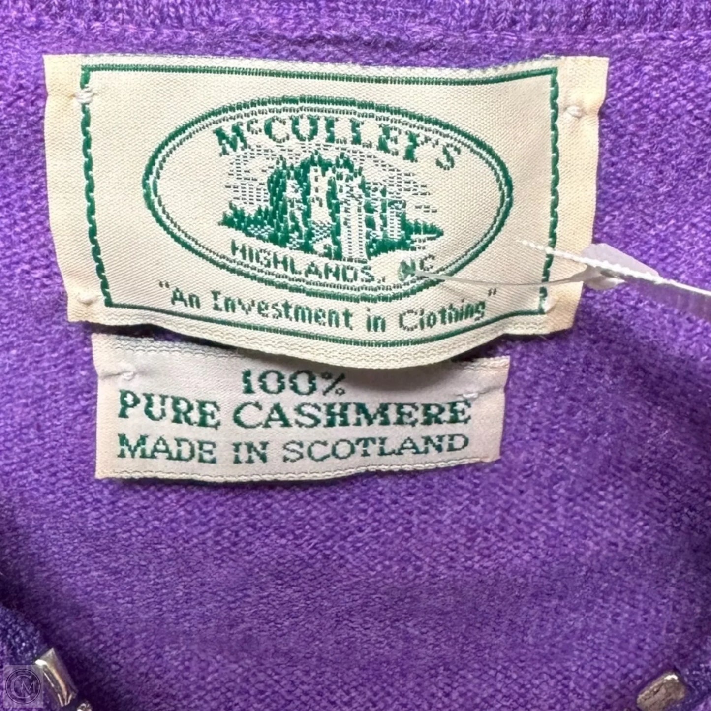 Cashmere Zip Hoodie Sweater By McCulley’s In Purple, Size: L