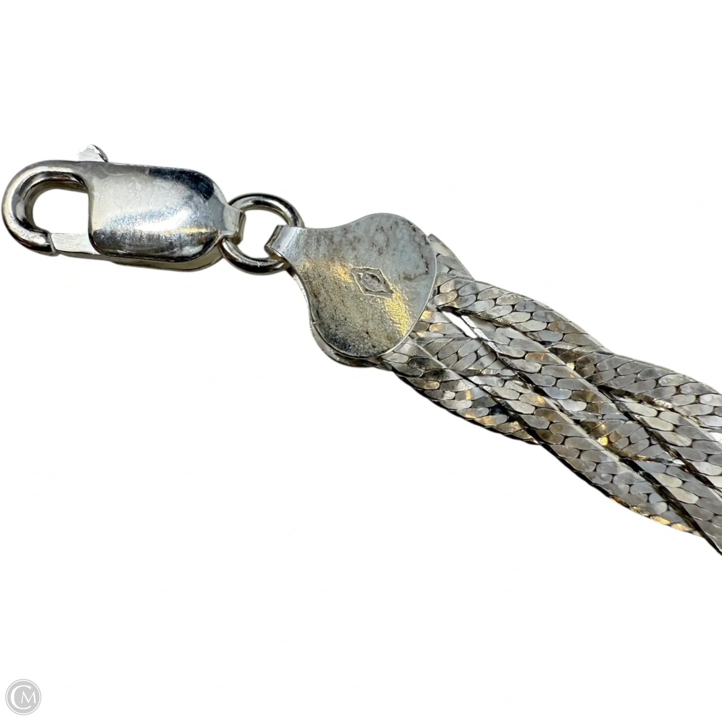 Italian Sterling Silver Braided Triple Herringbone Chain Bracelet