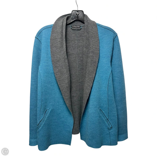 Wool Sweater Cardigan By Eileen Fisher In Blue, Size: M