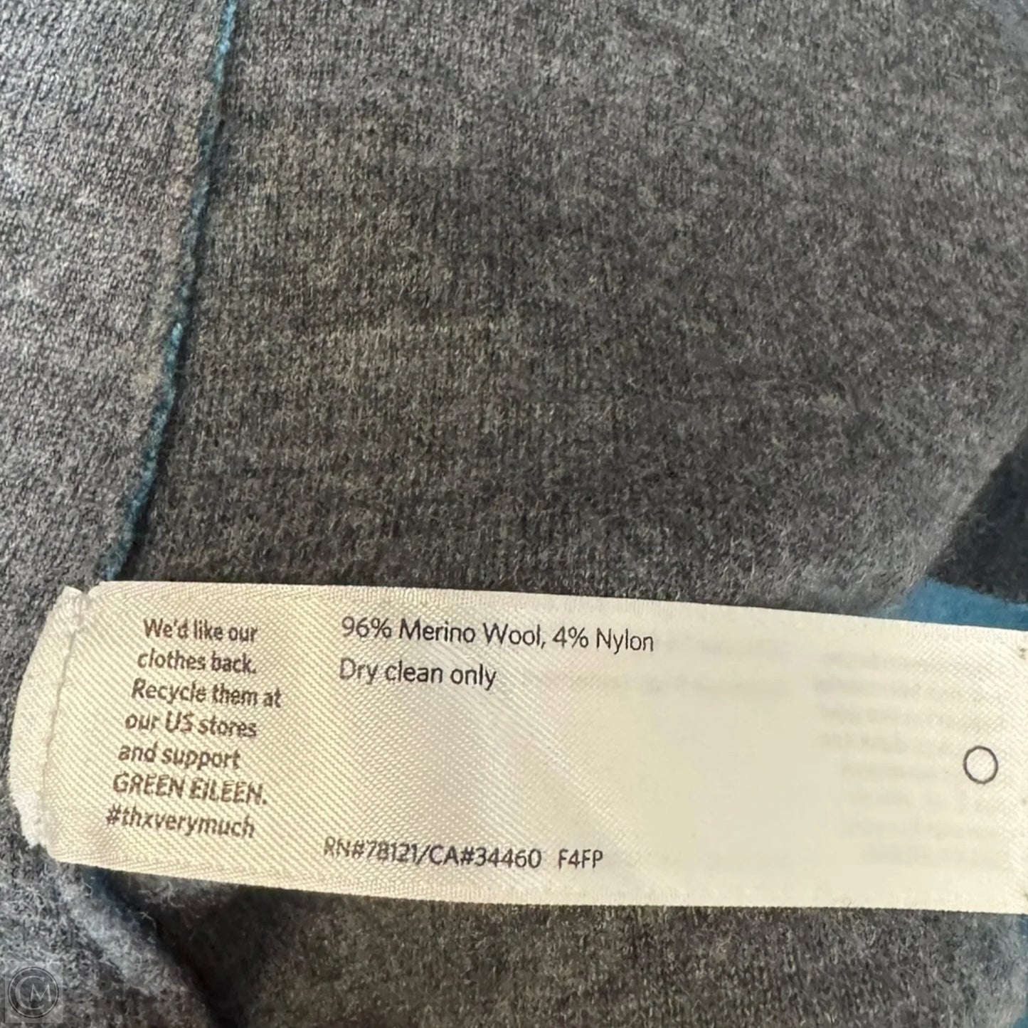 Wool Sweater Cardigan By Eileen Fisher In Blue, Size: M