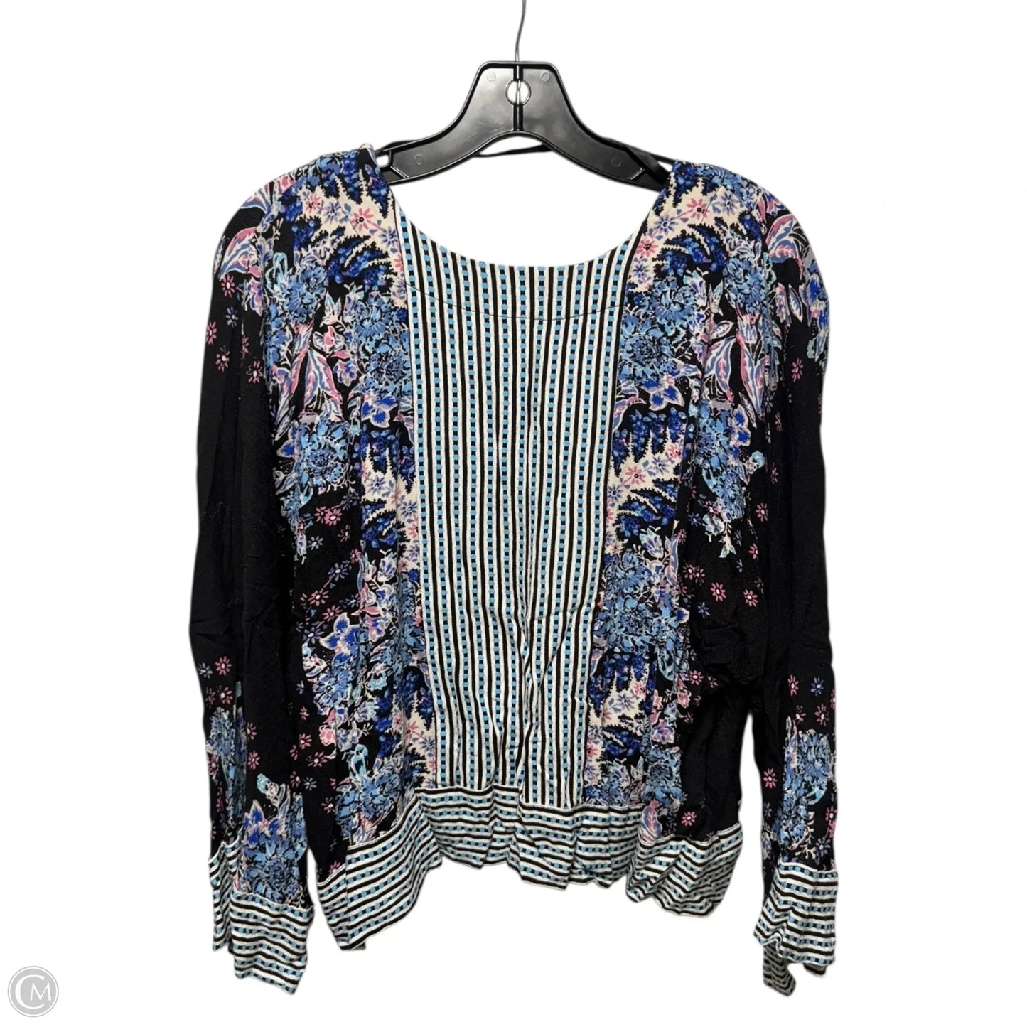Top Long Sleeve By Free People In Blue & Pink, Size: L