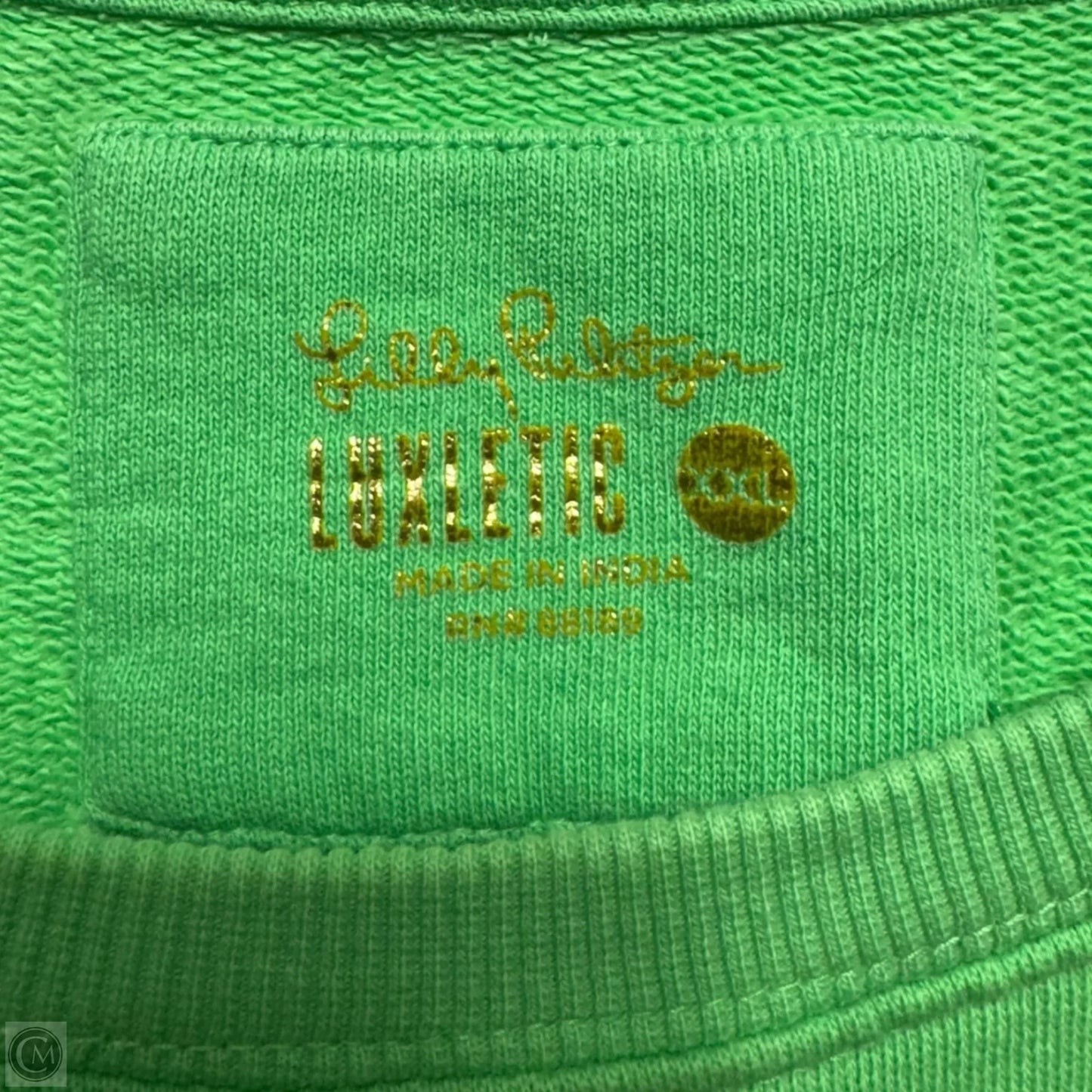 Luxletic Beachcomber Pullover Sweatshirt Designer By Lilly Pulitzer In Patina Green, Size: XXL