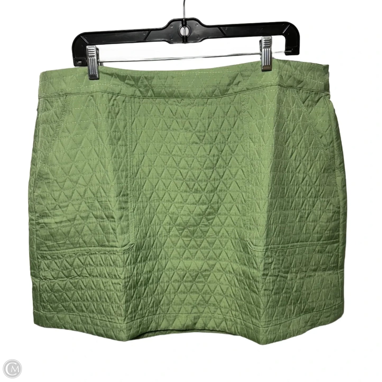 Quilted Mini Skirt By MNG In Green, Size: 1X