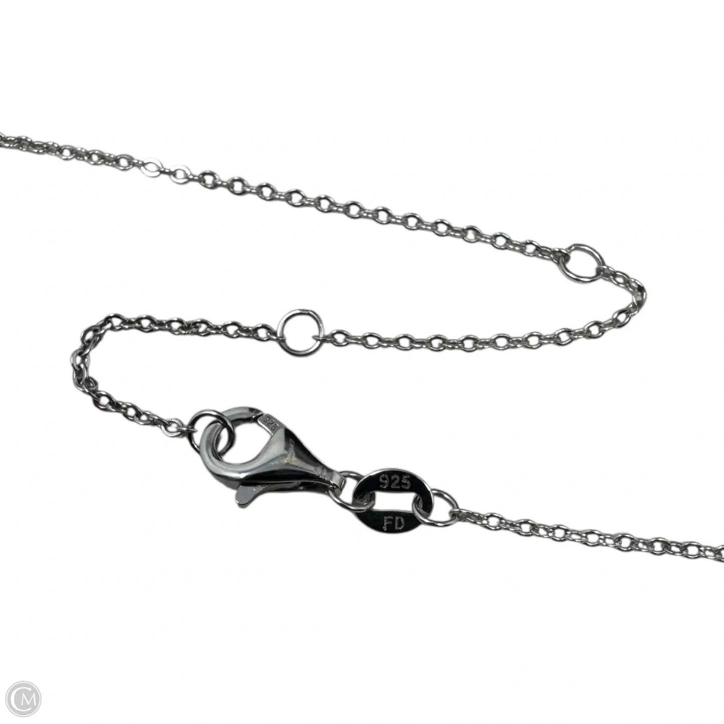 Pink Crystal Heart Necklace Sterling Silver