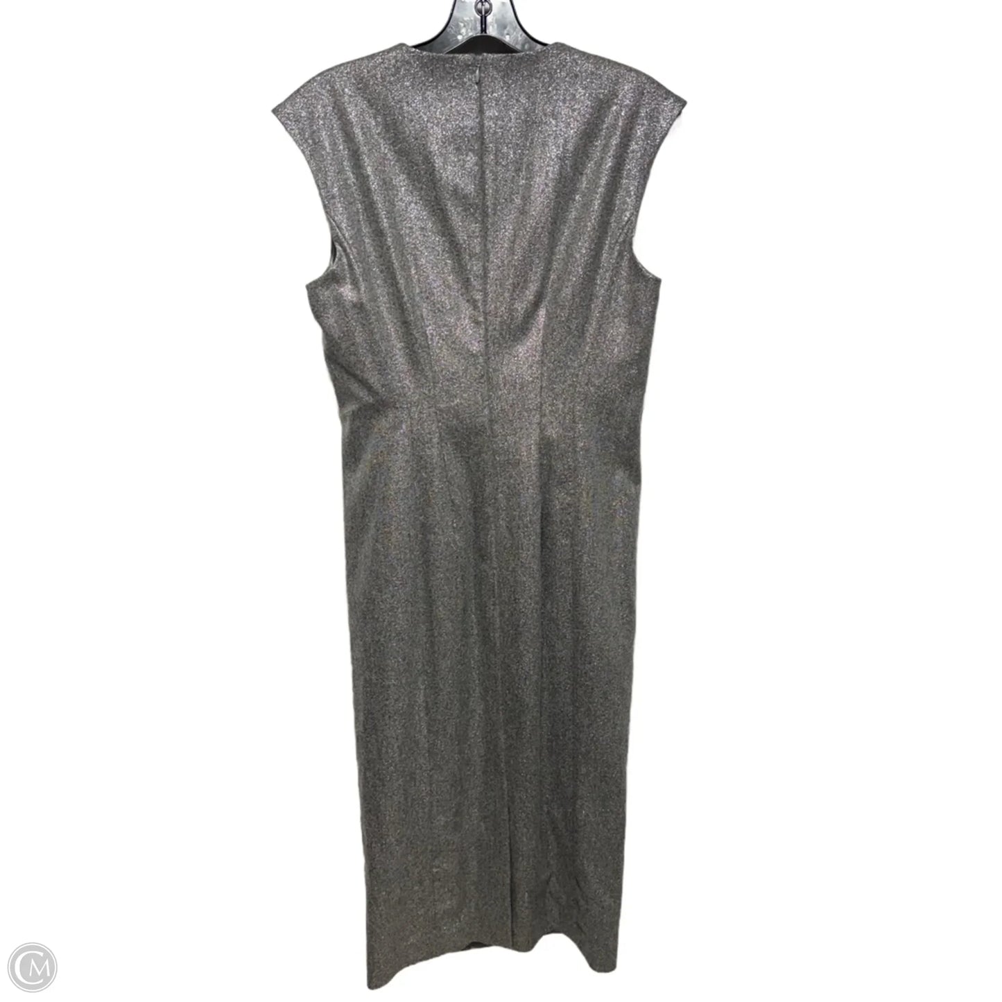 Metallic Wool Blend Dress Party Midi By Brooks Brothers In Silver, Size: 6