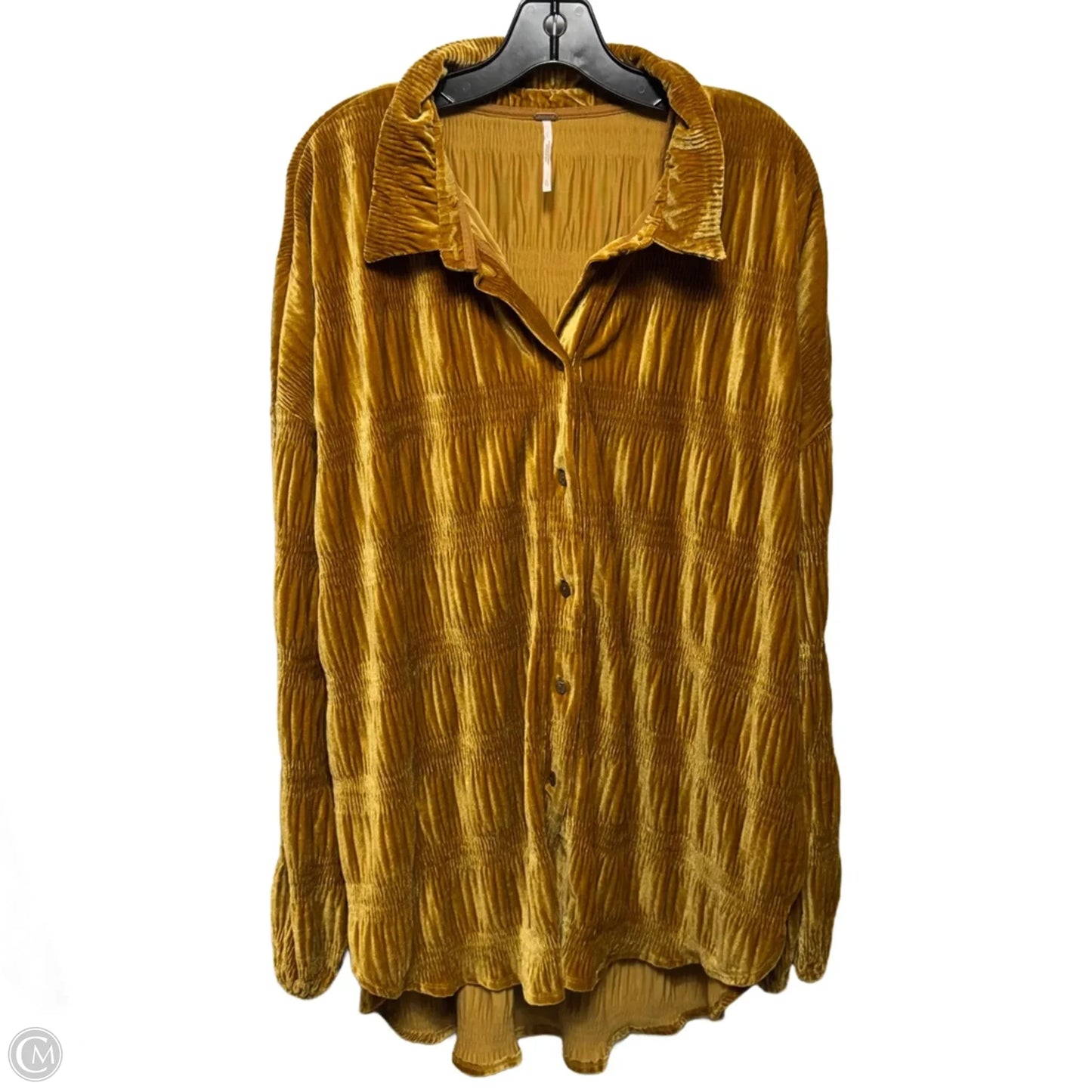 Velvet Top Long Sleeve By Free People In Gold, Size: Xl