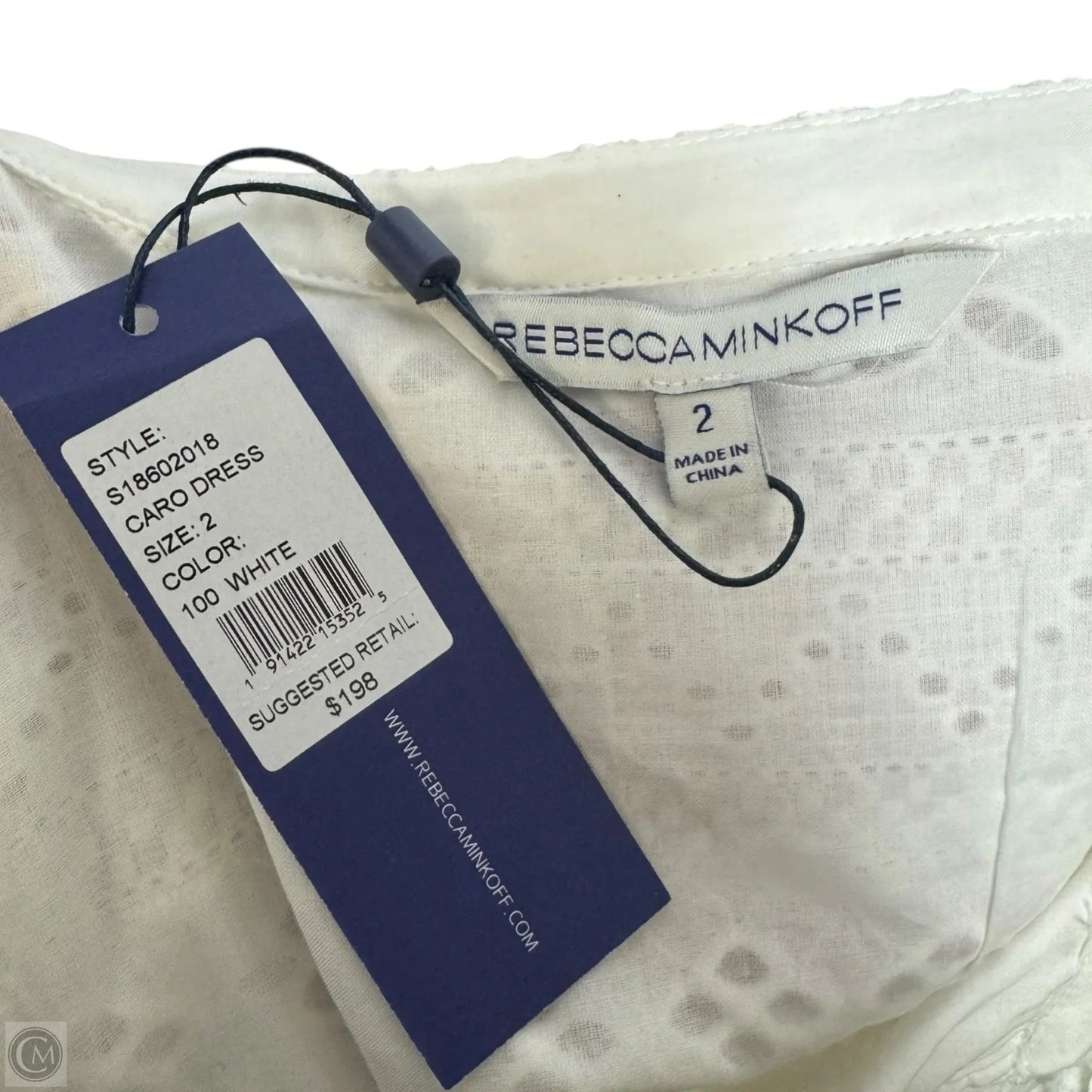 Caro Eyelet Drop Waist Dress Designer By Rebecca Minkoff In White, Size: 2