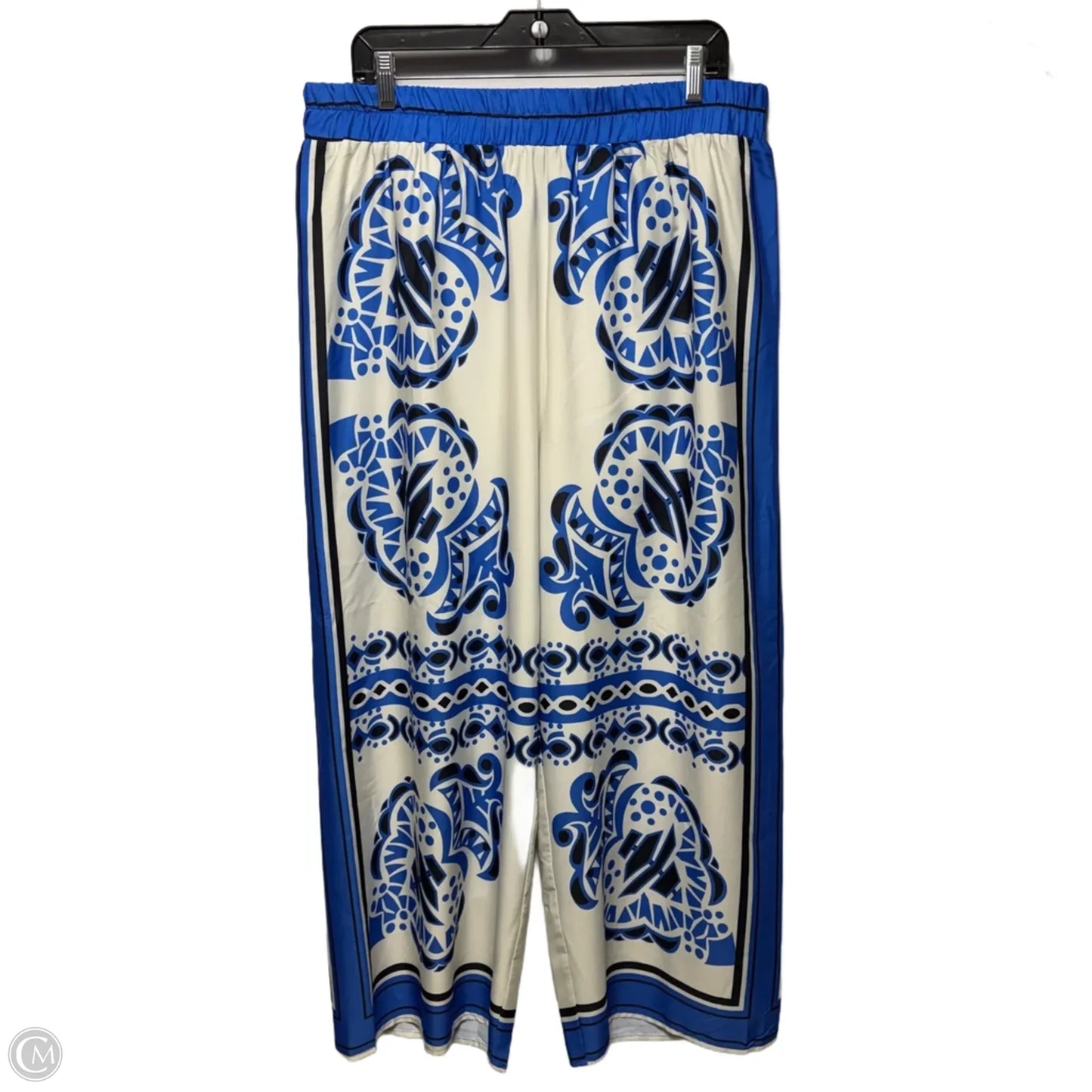 Patterned Pants Lounge By Sweet Rain In Blue & White, Size: 1X