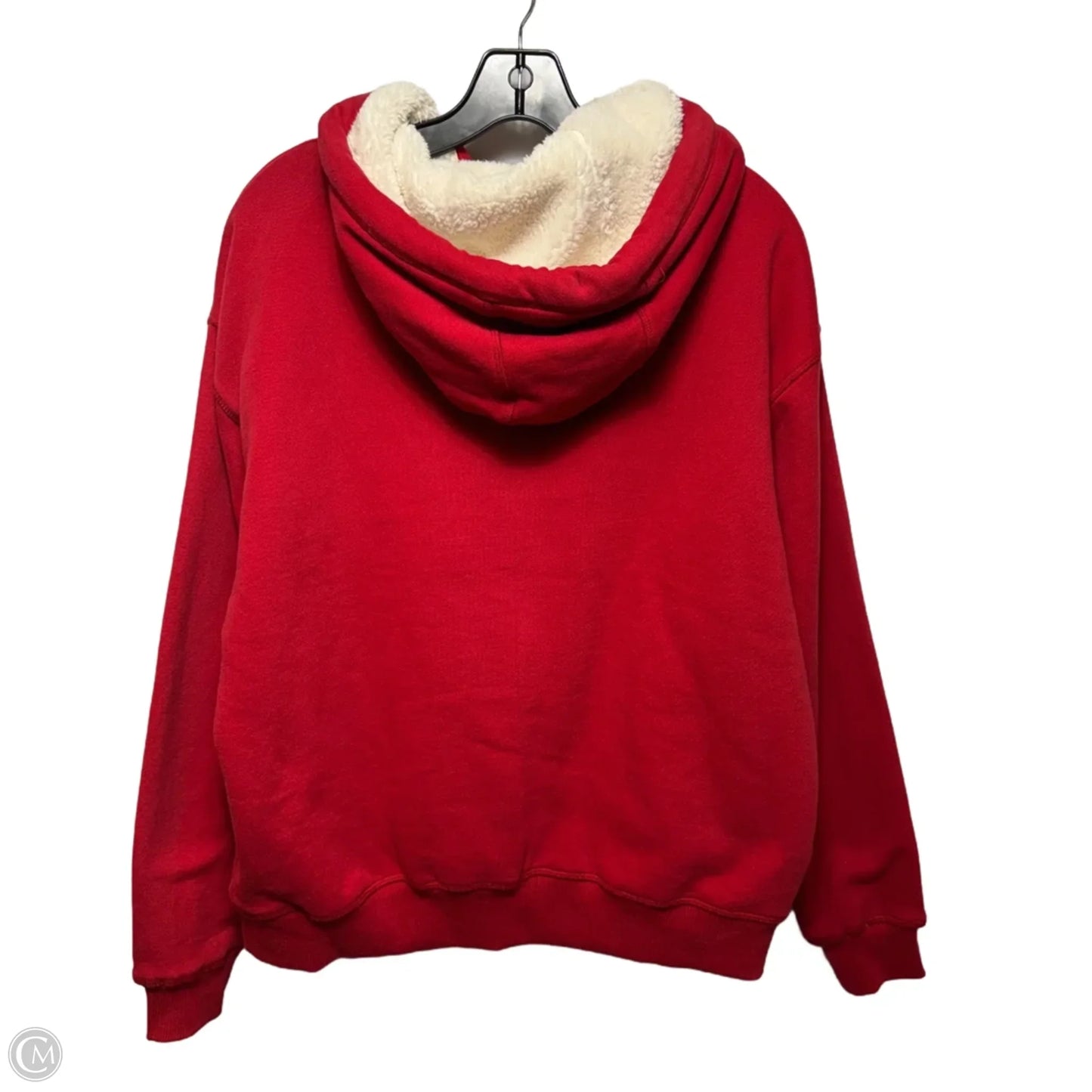 Fleece Lined Sweatshirt Hoodie By Fatface In Red, Size: M