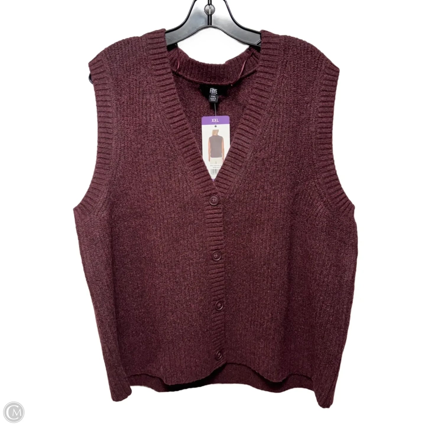 Vest Designer By Frye In Maroon, Size: XXL