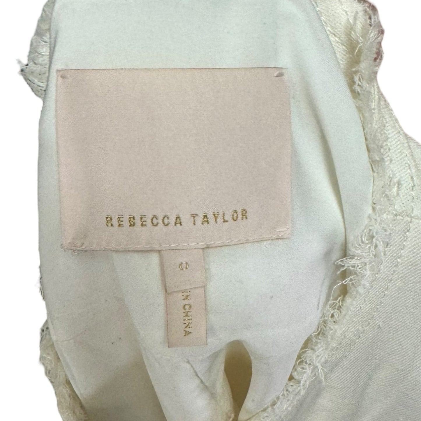 Slub Zip Front Suiting Jacket By Rebecca Taylor In Cream, Size: 0