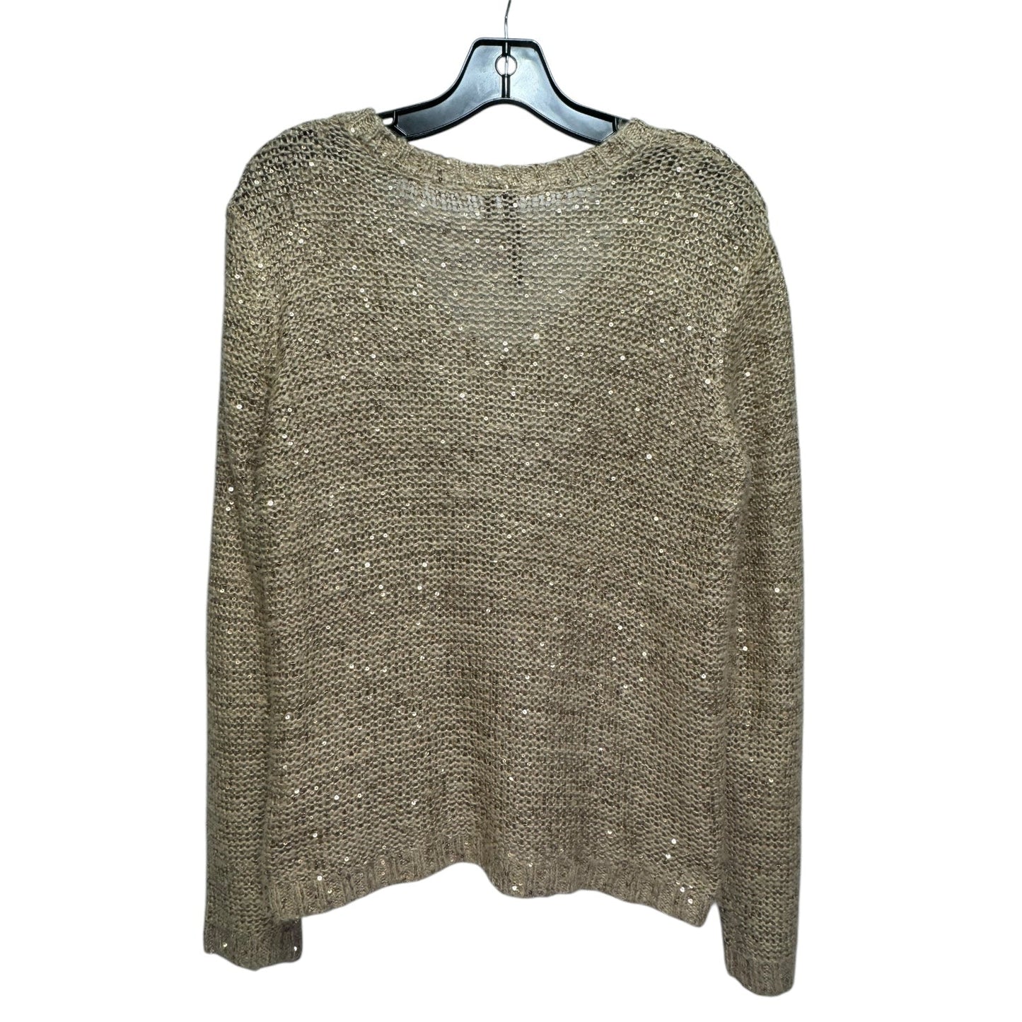 Sweater By Razzle Dazzle In Brown & Gold, Size: L