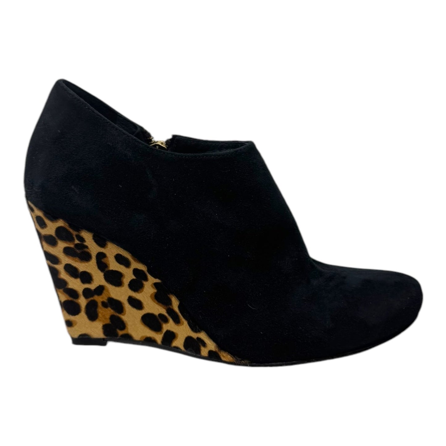 Kemper Leopard Wedge Suede Boots By Vince Camuto In Black & Brown, Size: 6.5 B